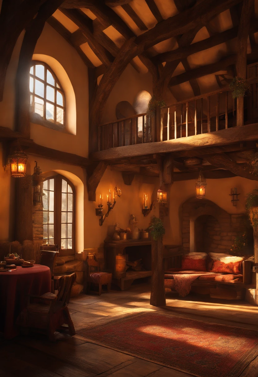 {{Medieval inn,inside in room}},Beautiful scene,during daytime,No humans,no Animal,