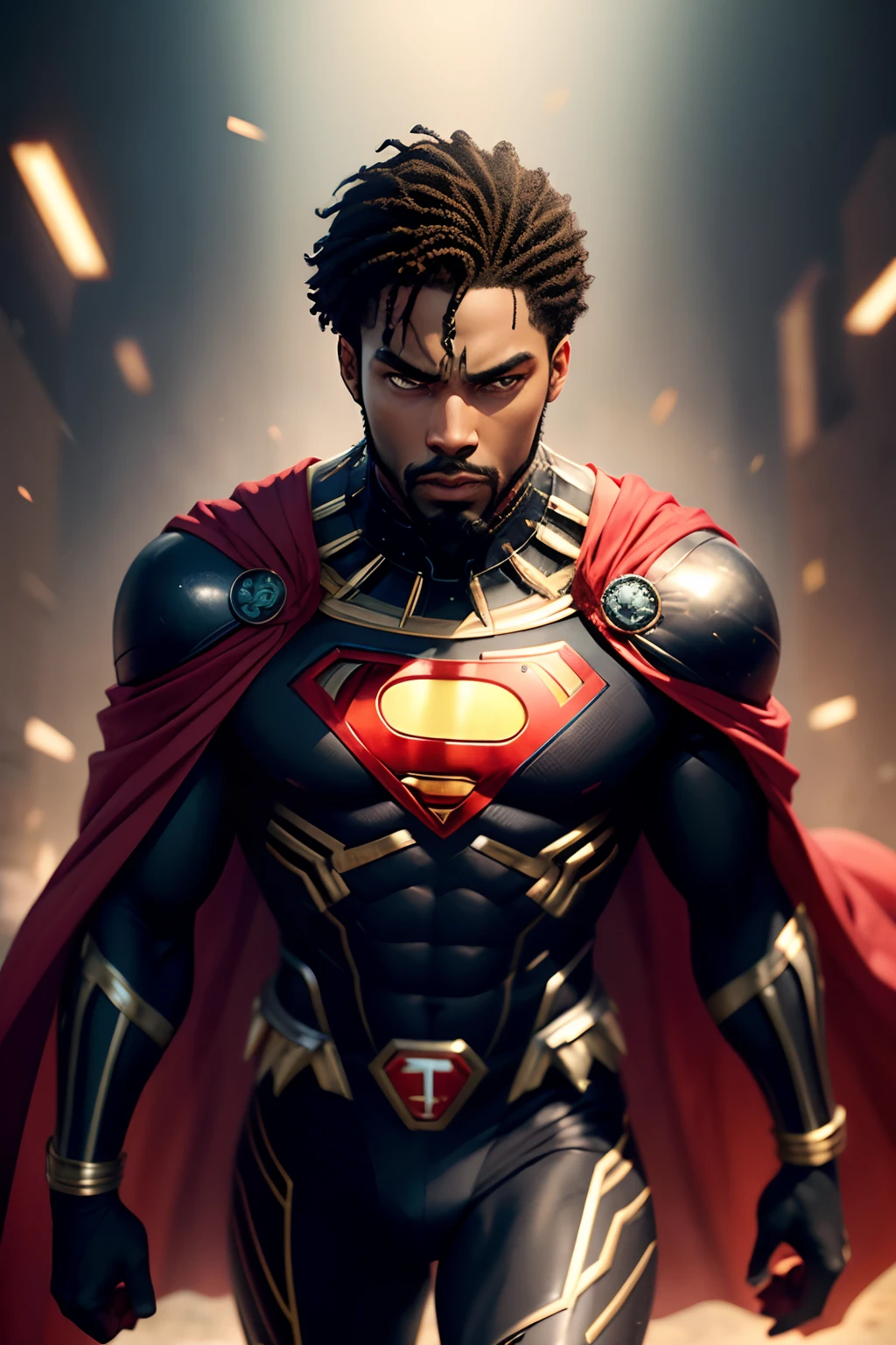 Develop SuperPanther, combining Superman's Kryptonian heritage with Black Panther's Wakandan influence. Define their royal attire and mission.