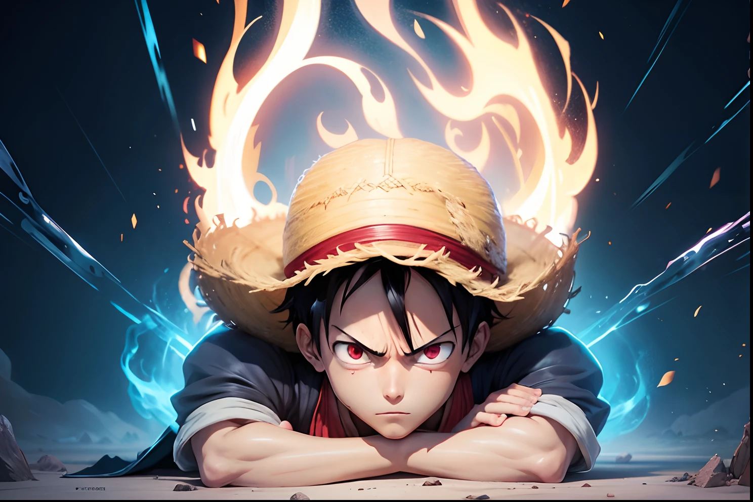 Anime boy, luffy gear 5
