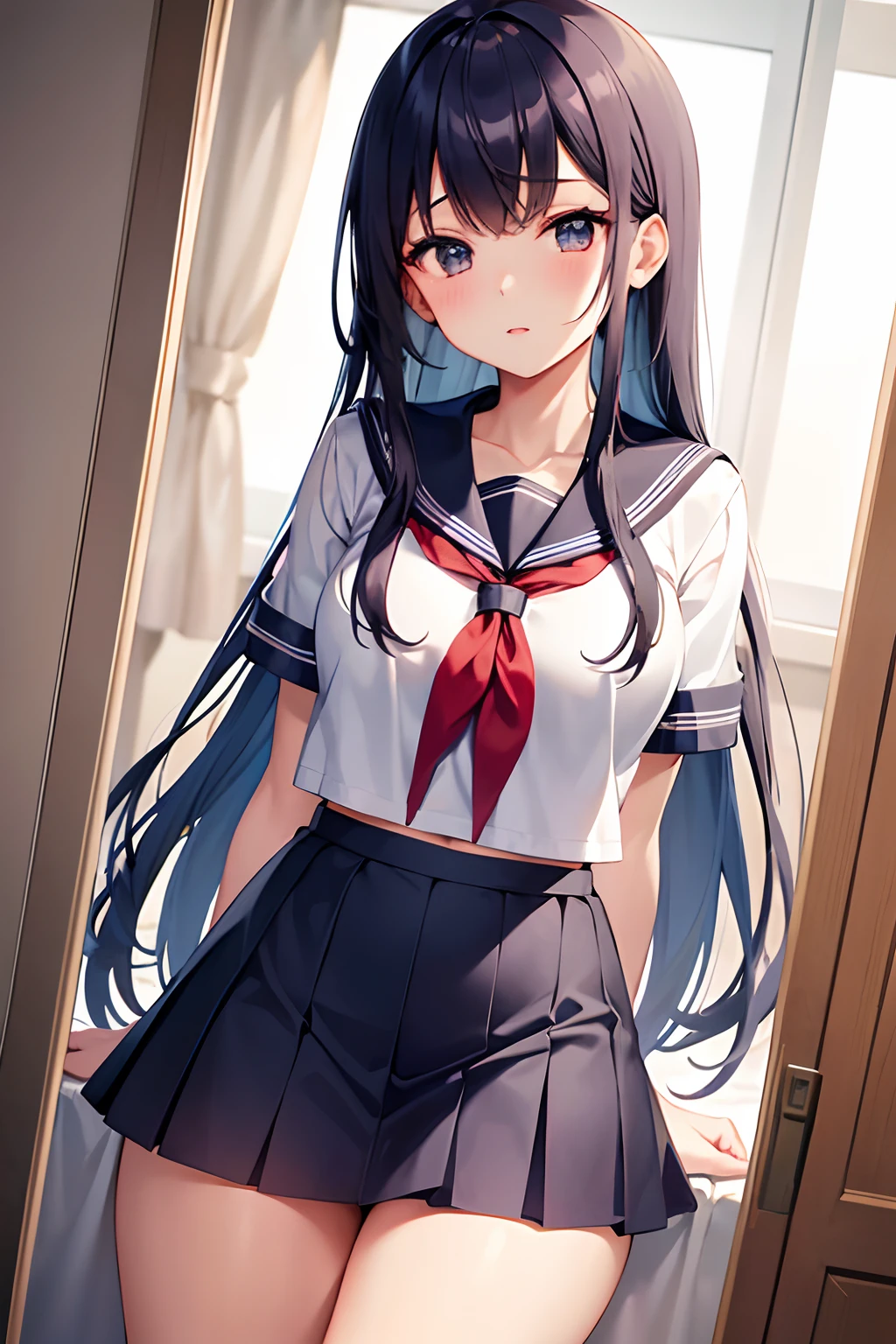 girl in sailor suit thigh puni in the infirmary until late at night