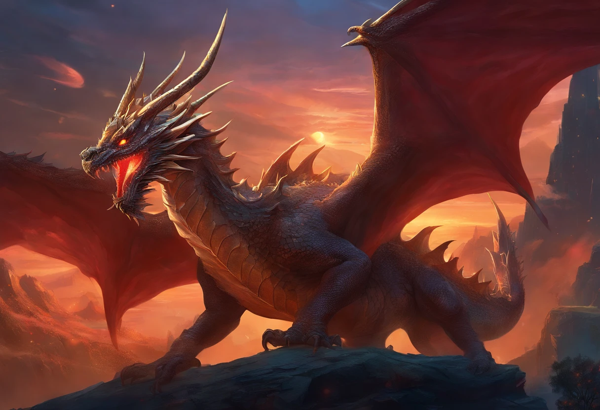 (Dragon Celestial Dorado) で (piercing red eyes),Close-up to let go (Bloodfire) Through the nose,Bullmetric Scale,hightquality,8K,Many details,Fire Paticles,Alas,4 Honji,Spotted nails,golds,danger,the fire,sharpteeth,Giant dragon,Colossal,threatening,imposing,Blue Scale