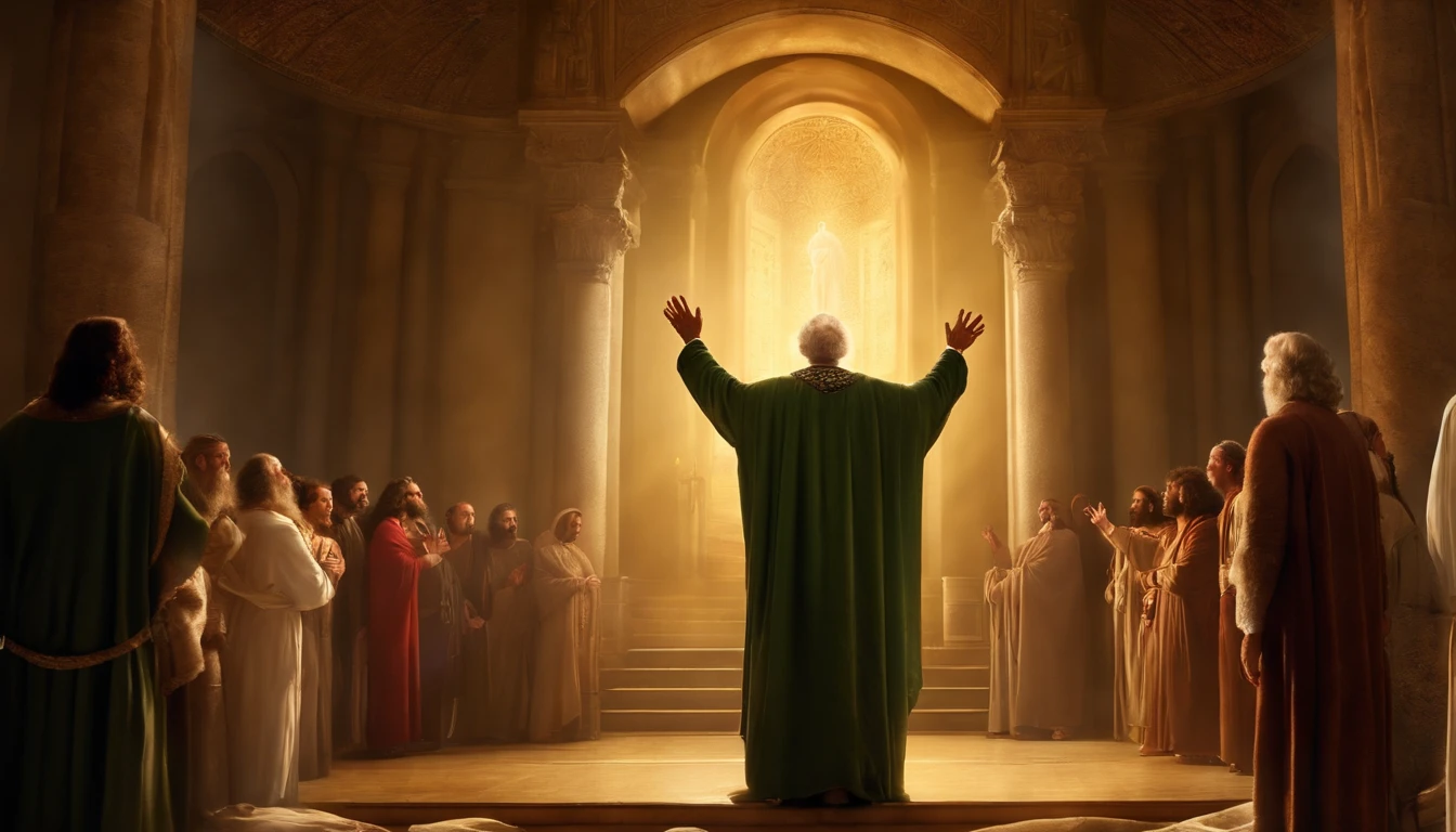 Crie uma imagem realista ,  where an older man is raptured to heaven and finds the throne of God. the image needs to reflect the passage in the Bible where Paul describes his rapture.