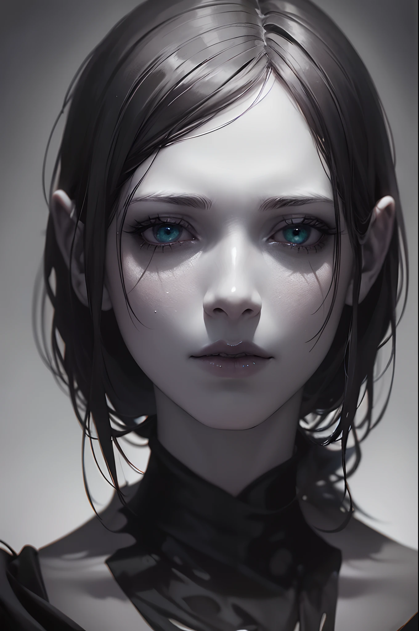 macabre, pale, perfect, beautiful, the derelict summoner, sith eyes, Occult utopia, flawless, 20-year-old Sophie Burrell, Neo noir, subtle motif, raw, (best quality:1.2), ultra-detailed, (realistic:1.37), portraits, cinematic lighting, chiaroscuro, shibori lighting, by Amy Sol and Jim Henson