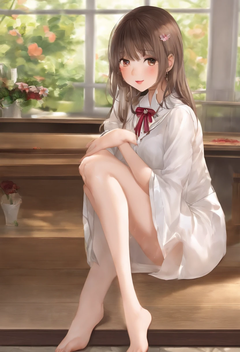 masterpiece:1,2)、(Full nudity and small breasts)、(((Forced sexual intercourse with a child)))、((Being raped at school))、(((Being vaginal ejaculation)))、((ハメられ、Slender beauty crying))、(Ultra high definition limbs and face)、top-quality、open open mouth、1 gills、Lying with the crotch spread、serafuku、on back,