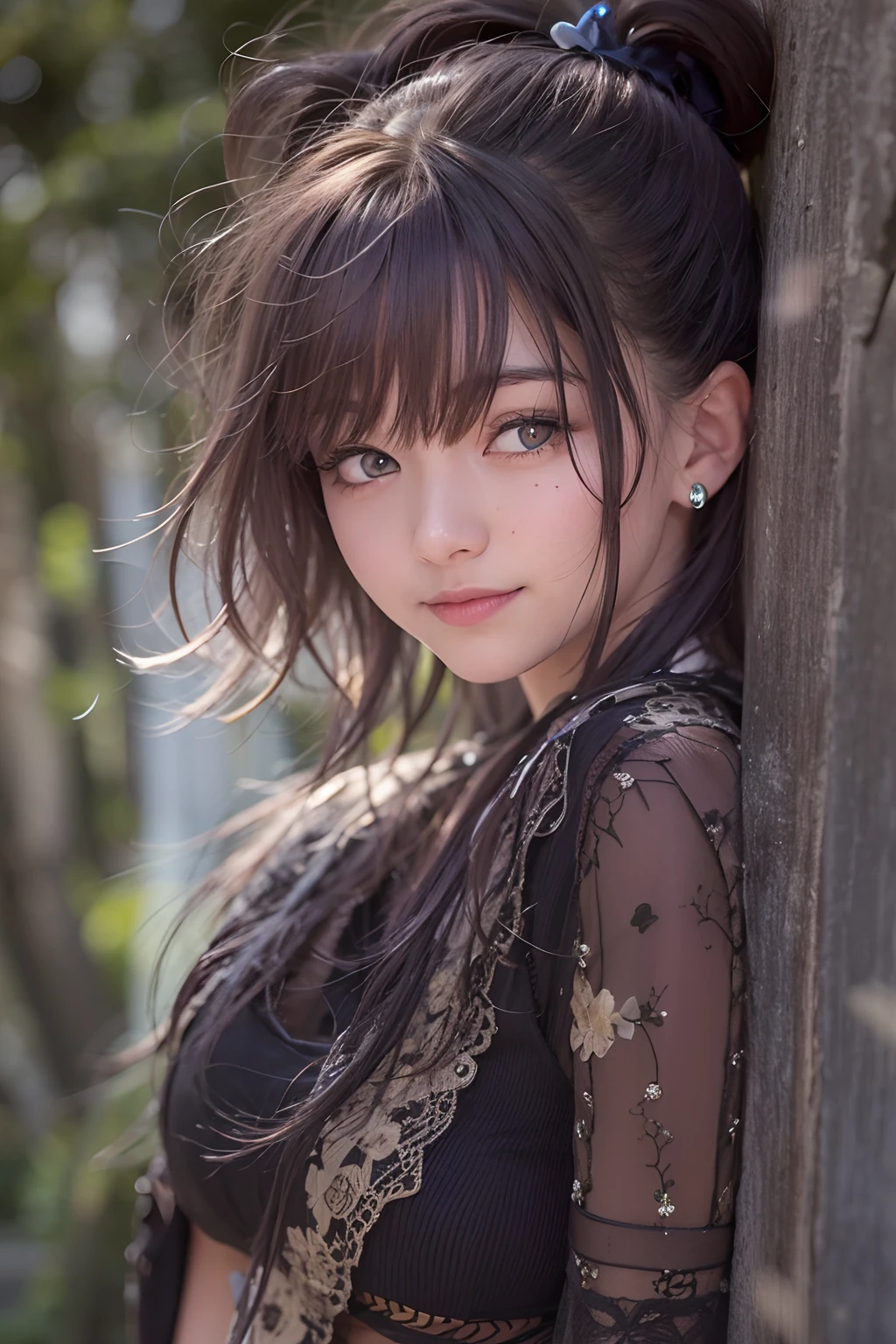 20 year-old girl, smiling, closeup shot,