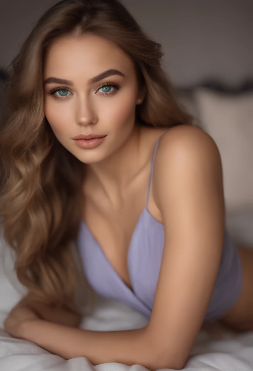 arafed woman fully , sexy girl with green eyes, ultra realistic, meticulously detailed, portrait sophie mudd, blonde hair and large eyes, selfie of a young woman, bedroom eyes, violet myers, without makeup, natural makeup, looking directly at the camera, face with artgram, subtle makeup, stunning full body shot kneeling on bed, in garage, medium to large size bust; ; ;naked, showing, medium to large breasts exposed, shaved bottom, being fucked