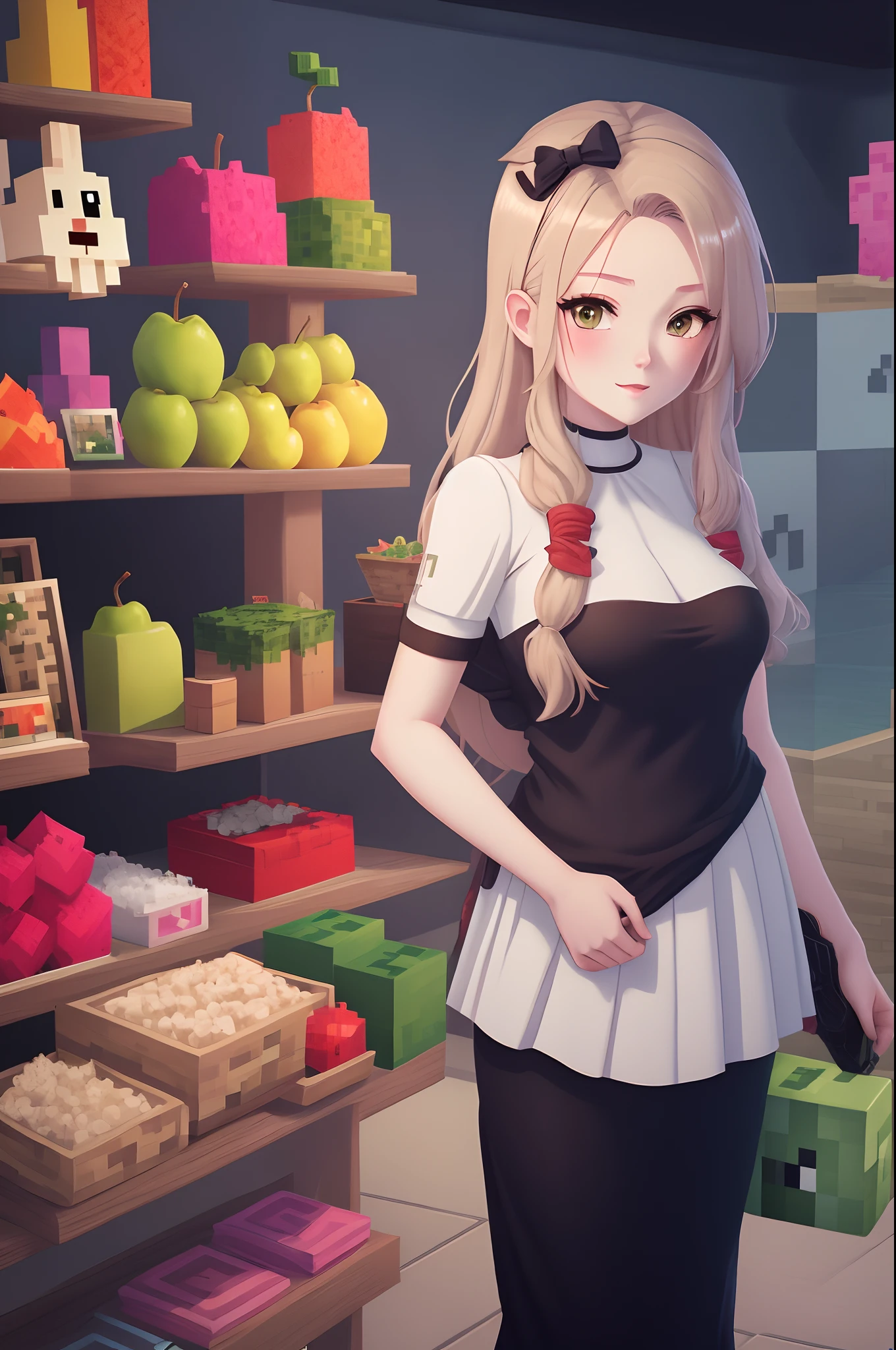 MaximumPear minecraft skin in anime art style