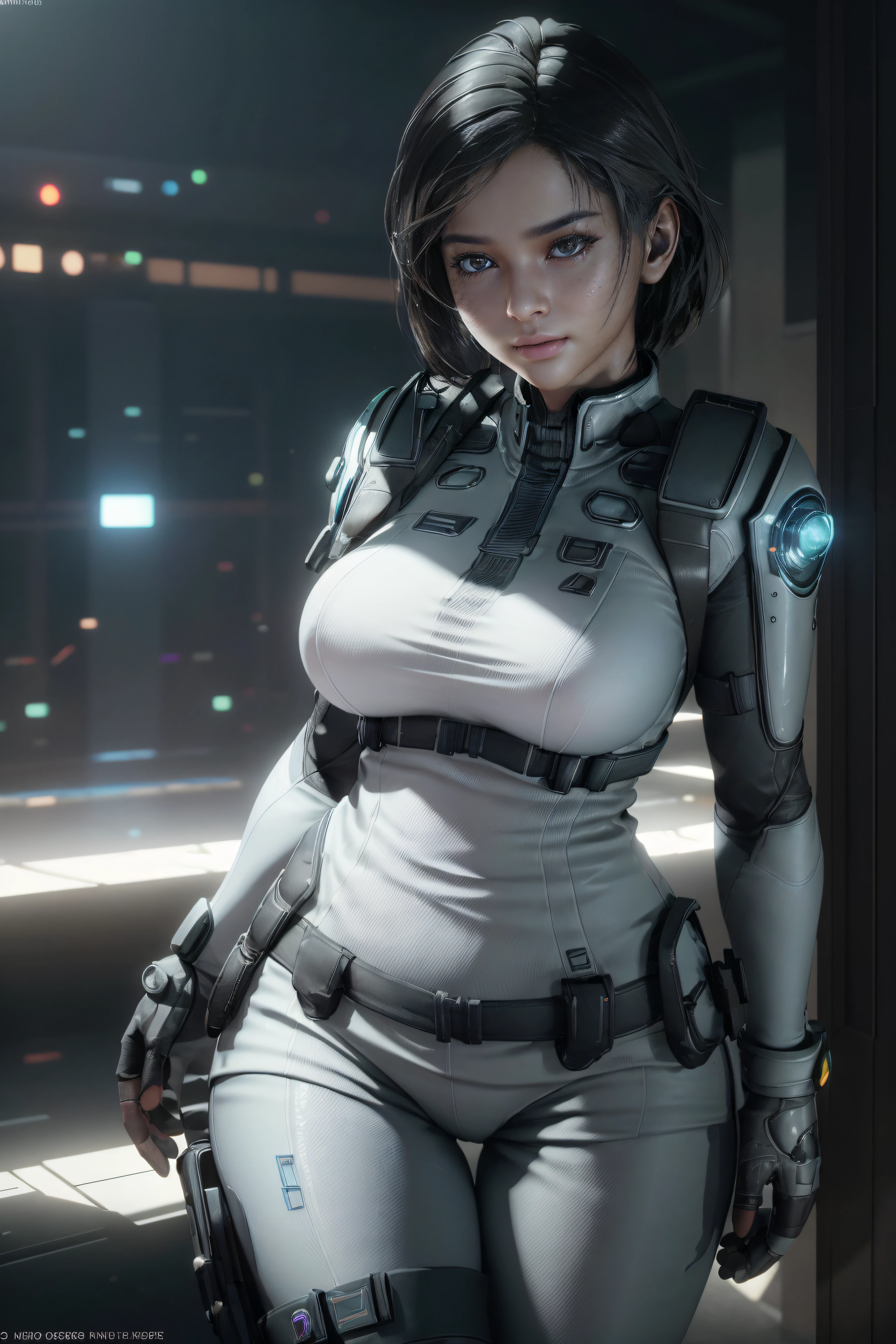 ((Best Quality)), ((Masterpiece)), (Detailed:1.4), ........3d, Image of a beautiful cyberpunk woman in white armor,HDR (High Dynamic Range),Ray Tracing,NVIDIA RTX,extra high resolution,Unreal 5,sub-surface Scattering,PBR Texturing,postprocessed,Anisotropic filtering,Depth of field,Maximum clarity and sharpness,Multi-layer Textures,Albedo and specular maps,Surface shading,Accurate Light-Material Interaction Simulation,Perfectly proportioned,Octane Render,duotone lighting,Wide aperture,Low ISO,White balance,the rule of thirds,8K RAW, Very sexy, sexypose