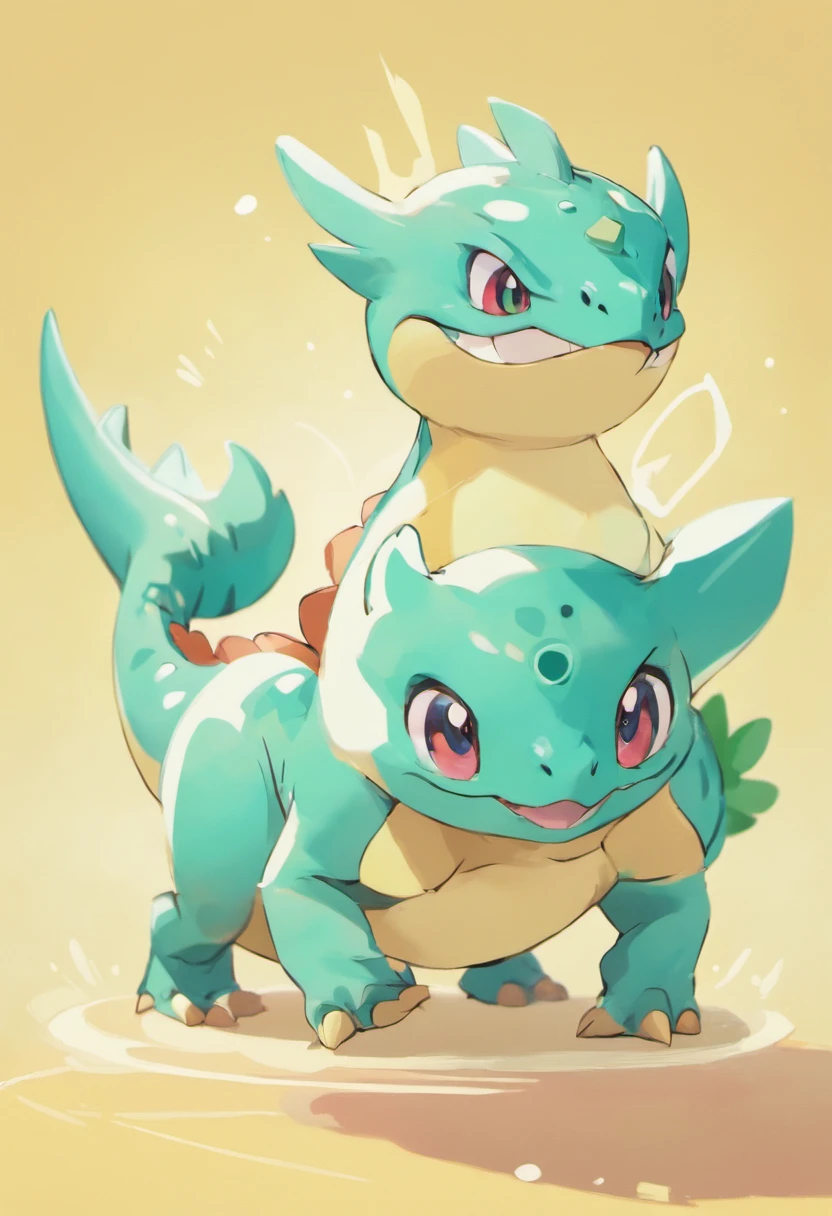 Cute kawaii dinosaurs，teal skin，Popmart blind box，claymaterial，Bright background，arte 3D，depth of fields，pixar trend，hyper realisitc，Ray traching，Complicated details，animation lighting，full bodyesbian，standing on your feet