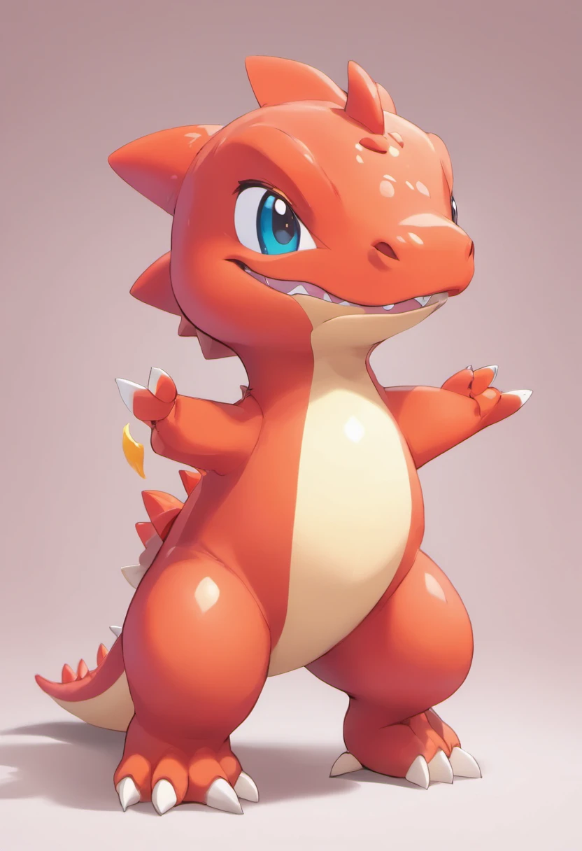 Cute kawaii dinosaurs,red colored skin,Popmart blind box,claymaterial,Bright background,arte 3D,depth of fields,pixar trend,hyper realisitc,Ray traching,Complicated details,animation lighting,full bodyesbian,standing on your feet