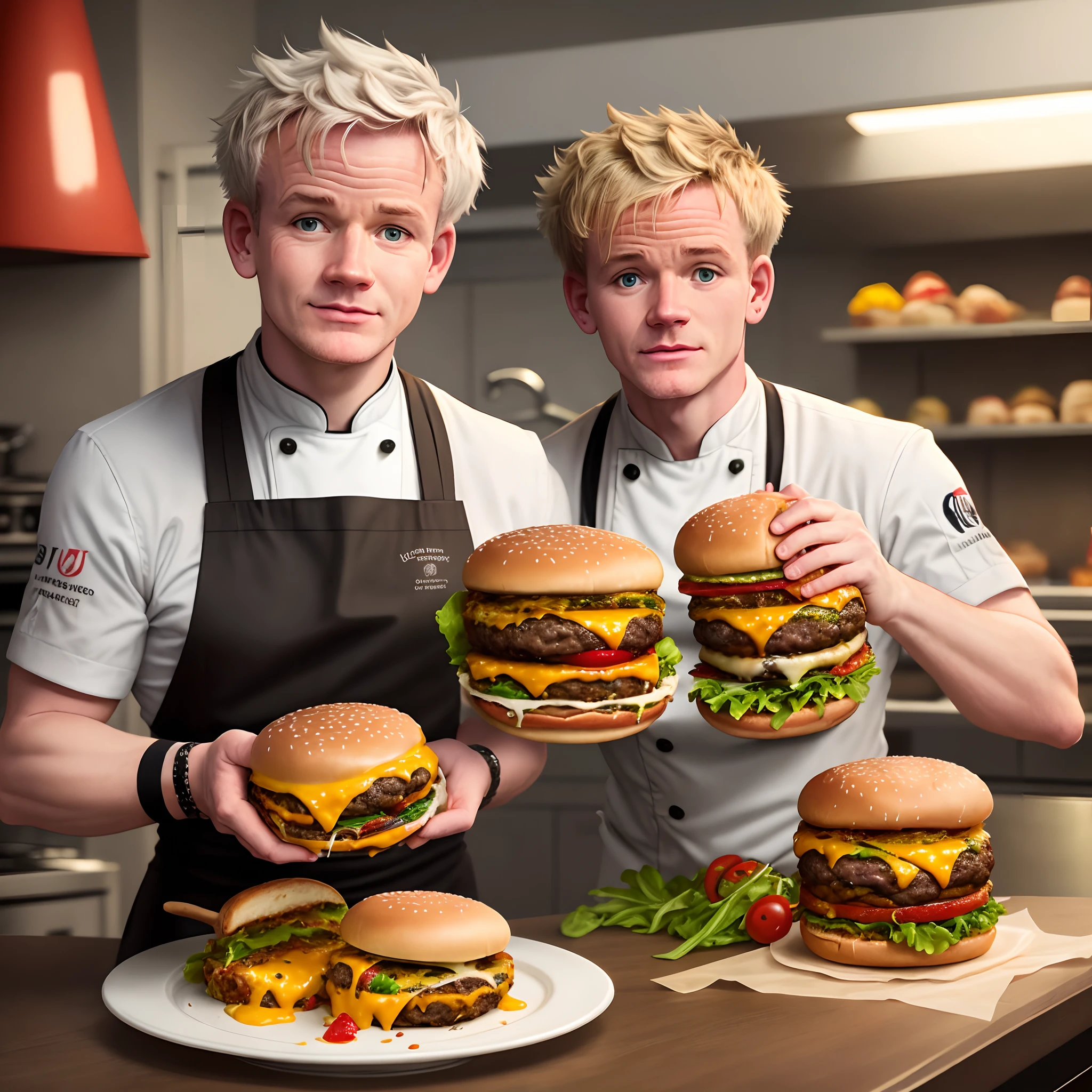 Gordon Ramsey with a cheeseburger