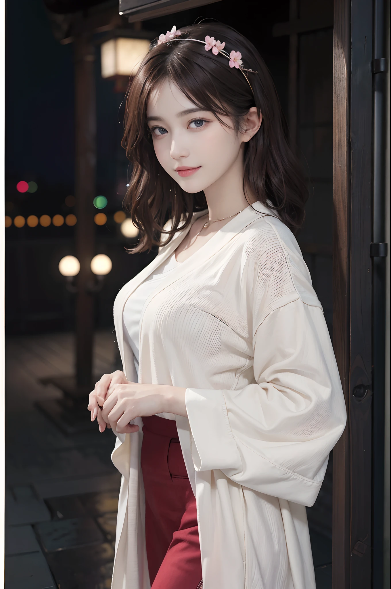 ((top-quality、masterpiece:1.3))、、1 female:2.0、Colossal tits:1.3、Slender body type:1.1、Toned abs、Brown hair、short-cut、Detailed lips、detailedeyes、二重まぶた、blue eyess、wide Shots、(Raw photography、top-quality)、(realisitic、Photorealsitic:1.3)、top-quality、masterpiece、extremely delicate and beautiful、extremely details CG、 absurderes、A smile、Erotic face、frontage、Fours、Slouched、Nokezoru、Bath、Strong smile、model poses、Cute side shot of 31 year old +Shy + Gorgeous French-Albanian schoolgirl、god rays、Shot with AFGA Vista 400::2.0 、Photos of the atmosphere in the style of Eric Madigan Heck and Arthur Elgort、Laugh with your mouth wide open:2.0、a shower、Wet、long pink hair、Red headdress、red highlights、Hair above one eye、verd s eyes、耳Nipple Ring、a choker、Neon Shirt、Open jacket、turtle necked sweater、against a wall、Brick Wall、doodle、dim lighting、alleyway、looking at the spectator、 ((Meaning、魅惑的、enticing))、((Cherry blossom background)))、((Japanese Temple Background)))、(((glow-in-the-dark background))