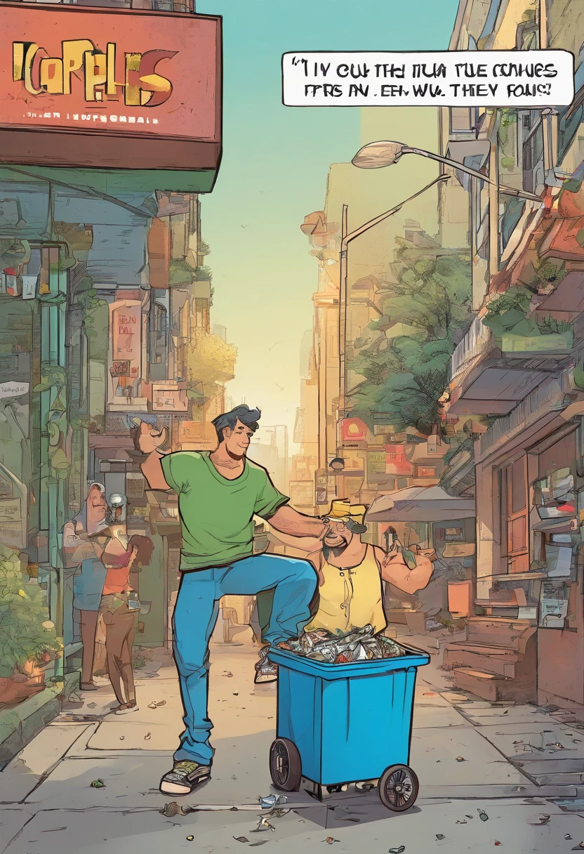 people putting trash into a bin, the bin look modern and clean.