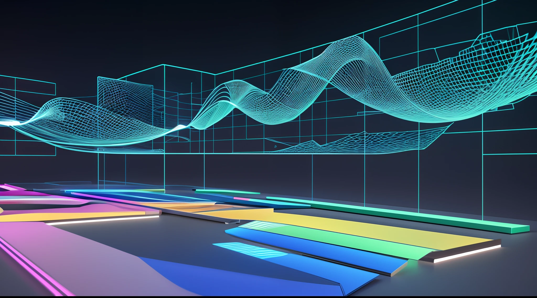Engaging 3D visualization featuring stunning graphs、glinting