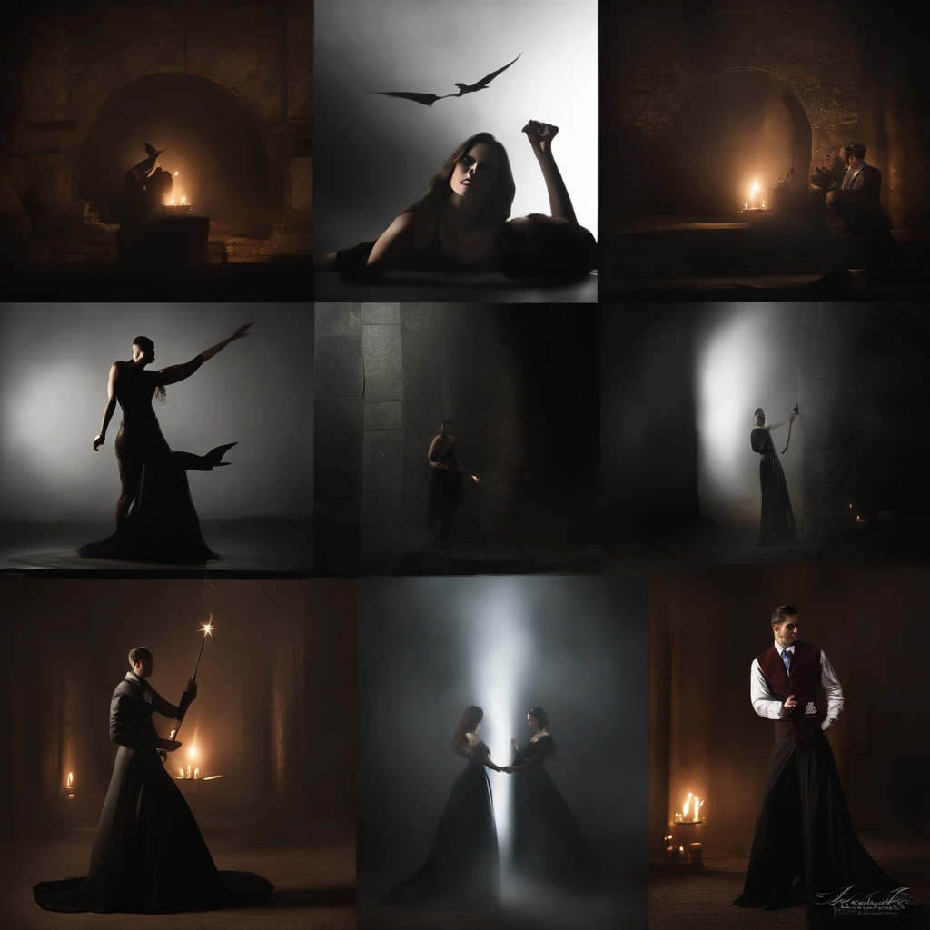 best quality, master part, ultrahigh-resolution, (fotografia realista:1.4), Surrealismo, Semelhante a um sonho,FusionArt, Shadow dancer, magia das sombras, Darkness Control, furtividade, passo da sombra, Umbral spells, hidden blade, cavaleiro negro, Vampiro