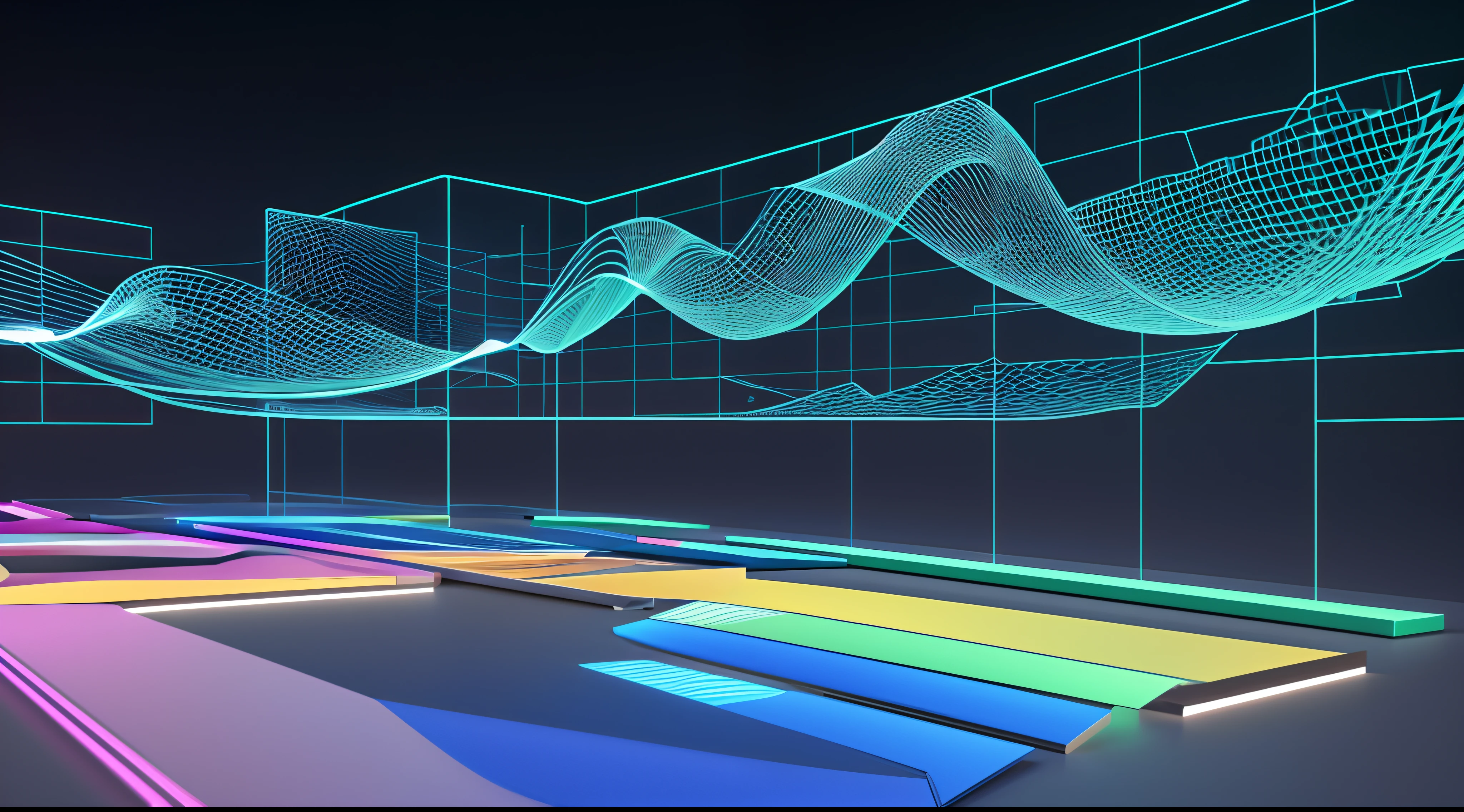Engaging 3D visualization featuring stunning graphs、glinting