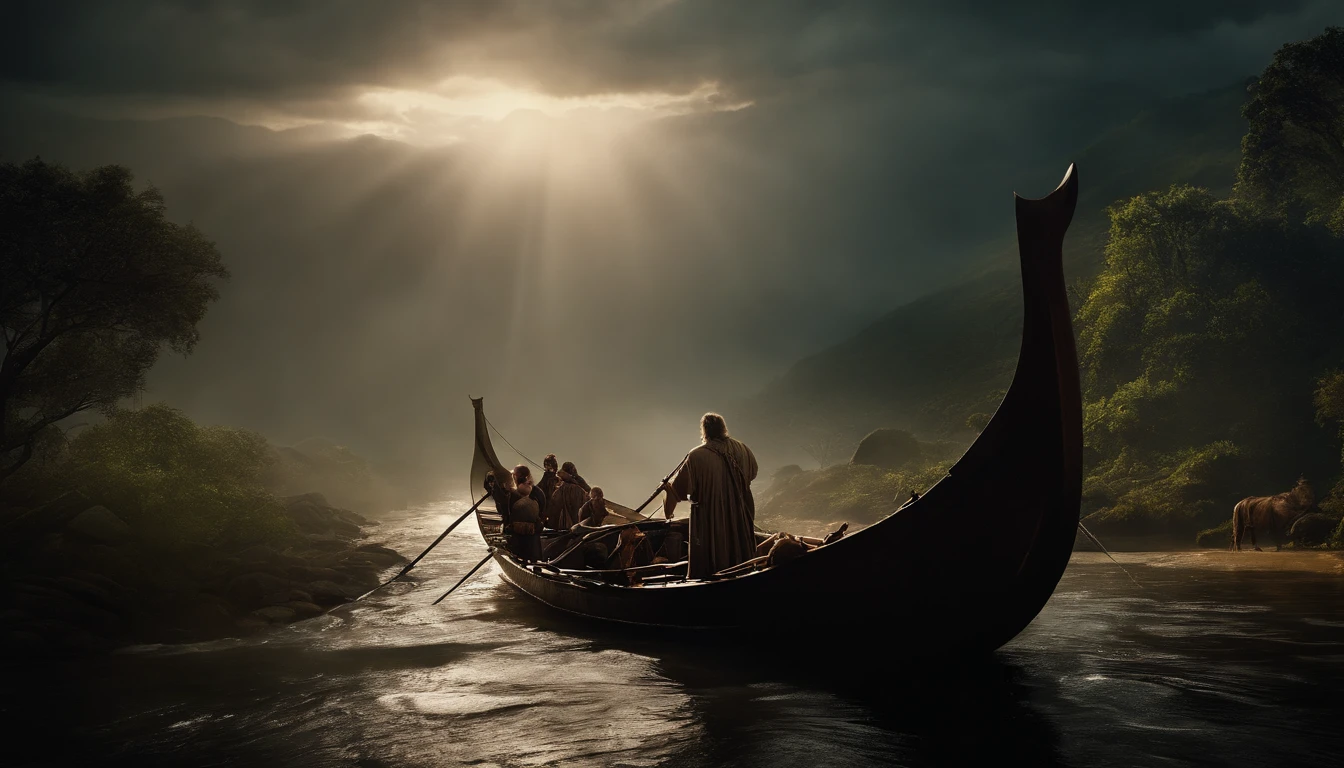 a flood landscape of Noah's time