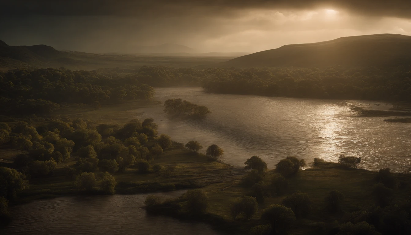 a flood landscape of Noah's time