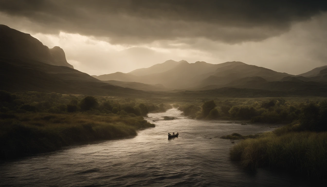 a flood landscape of Noah's time