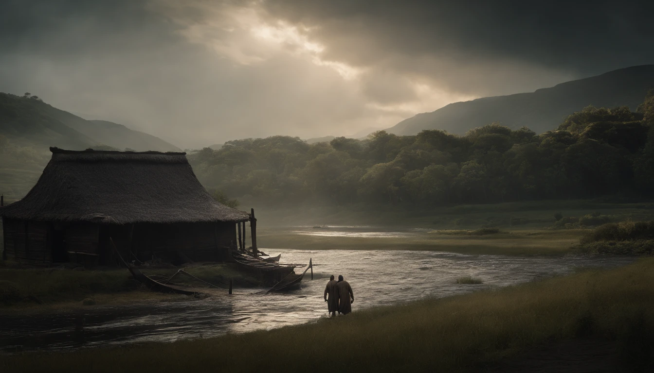 a flood landscape of Noah's time