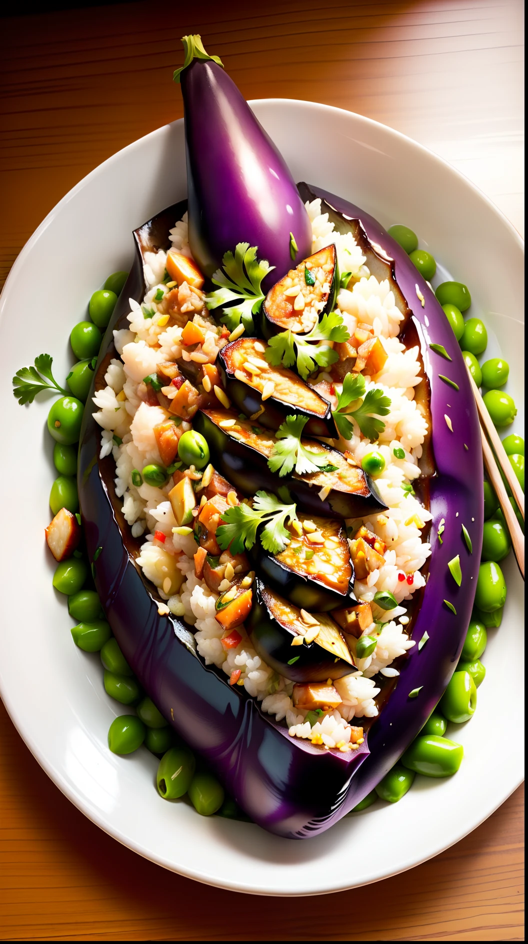 eggplant in egg fried rice