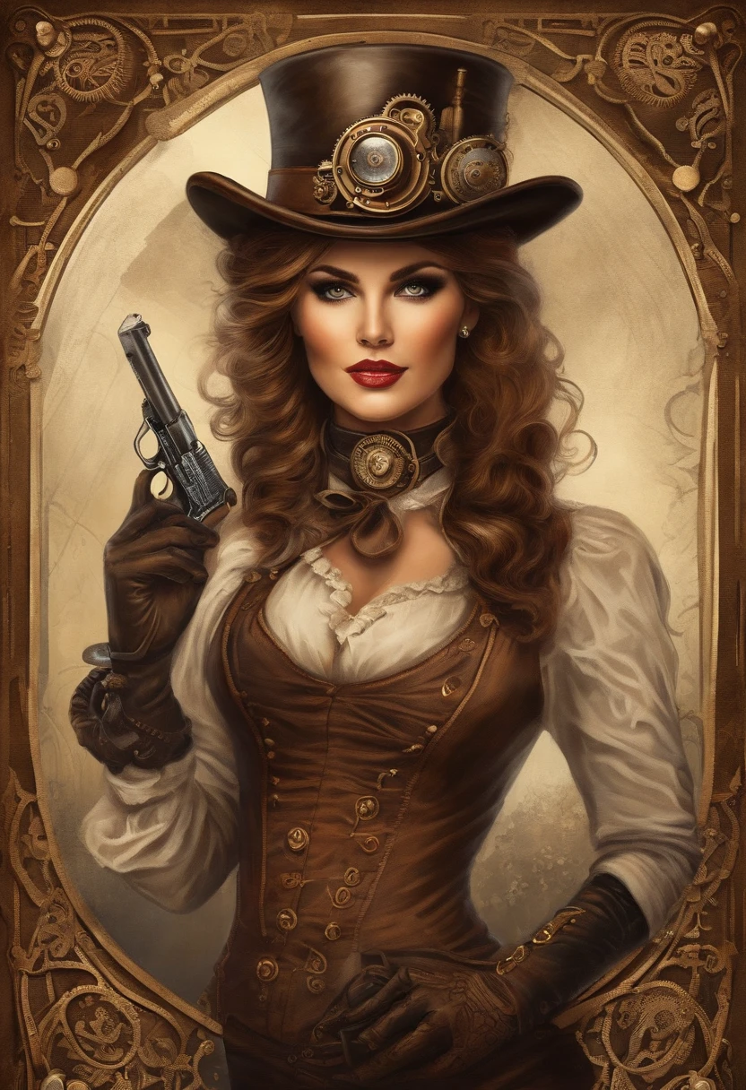 Il y avait un homme avec un chapeau steampunk,Woman with a gun., fille steampunk, porter une tenue steampunk, Inventeur adolescent steampunk, (Steampunc), ( Steampunc ), Dans le style steampunk, Steampunc, Fiction steampunk, steampunk aesthetic, Beautiful Steampunk Goddess, Steampunk beautiful anime woman, Steampunc, Fantasia Steampunk, Style fantastique steampunk, Art steampunk, steampunk digital art, Steampunk Umbrella Clothing
