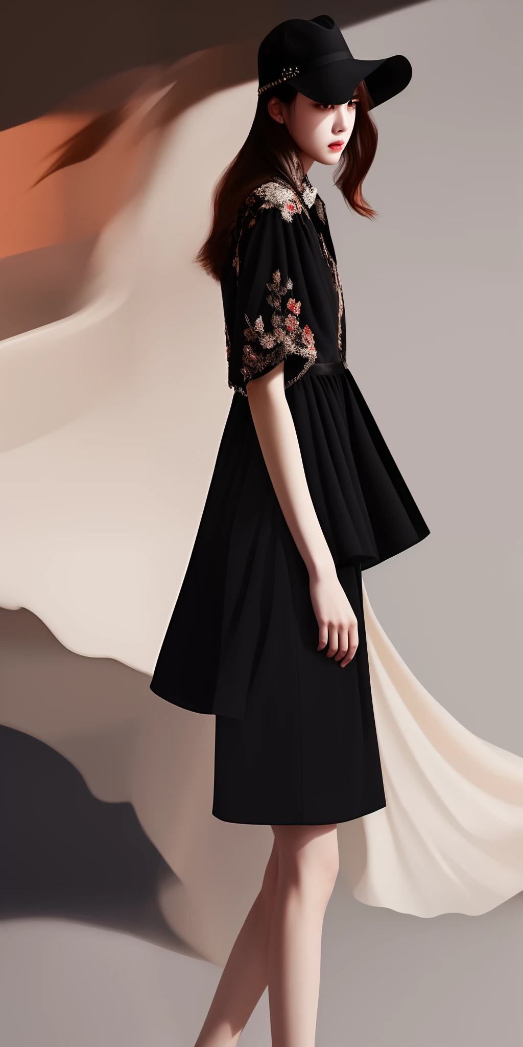 Best Quality, masuter piece, 超A high resolution, (Photorealistic:1.4), Raw photo, Professional Lighting, high-level image quality, high-detail, masterpiece、a 25 year old girl、short black dress
