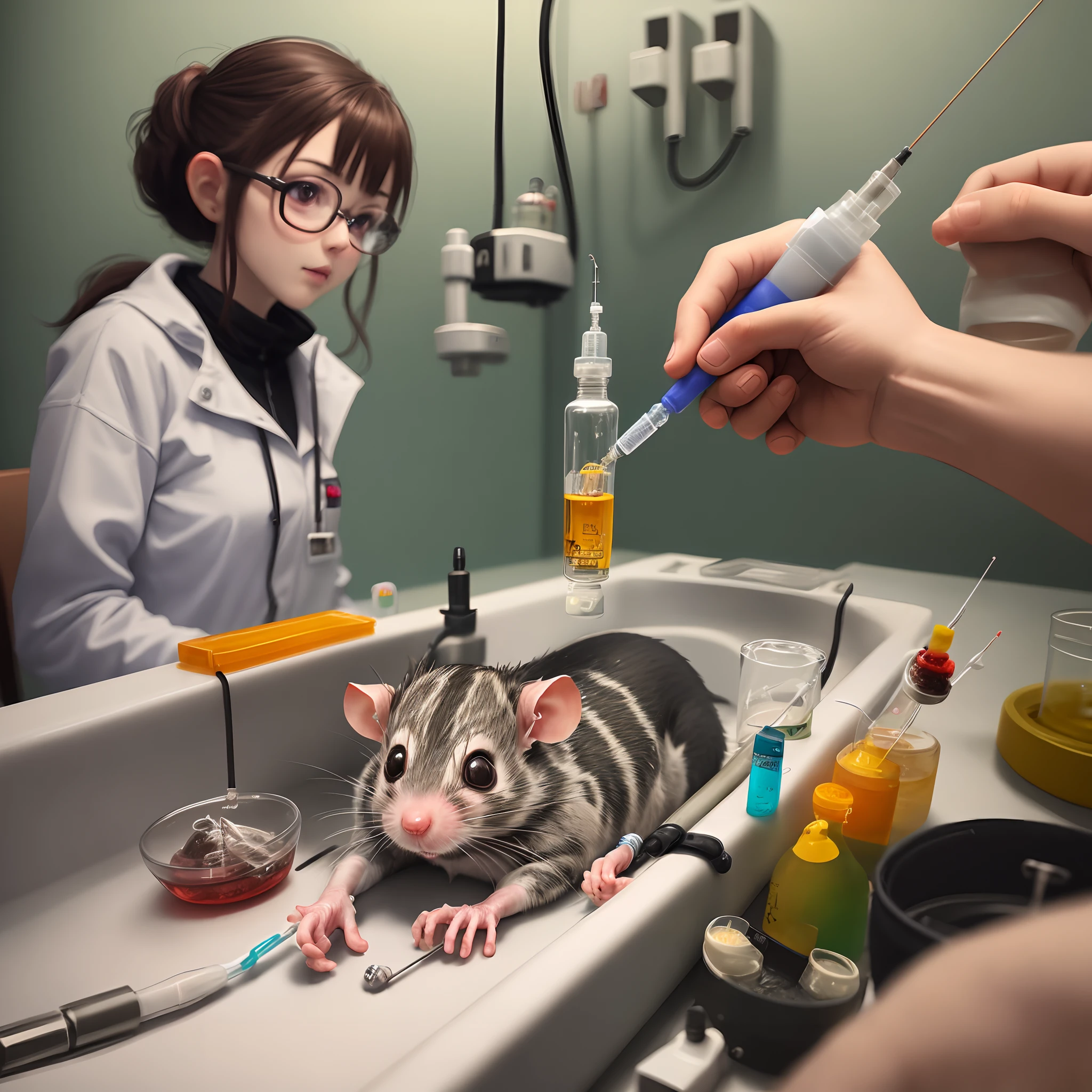 a lab rat was inject by syling