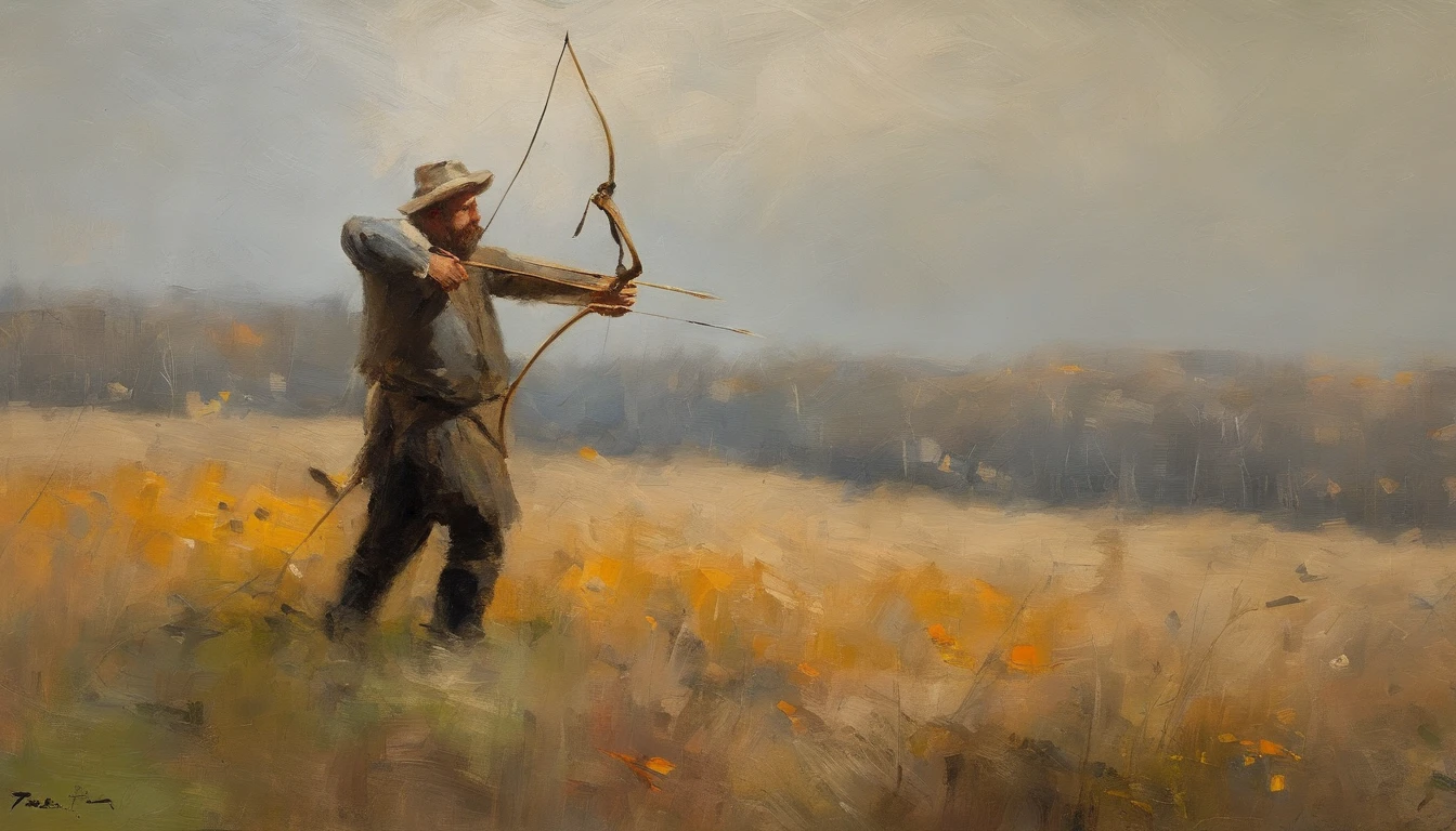 man with bow and arrow, style of Floris Arntzenius