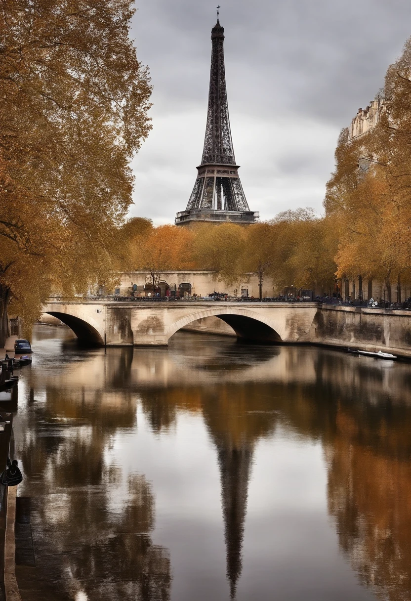 Paris , escena tormentosa, Mujeres eduardianas de blanco, acuarela