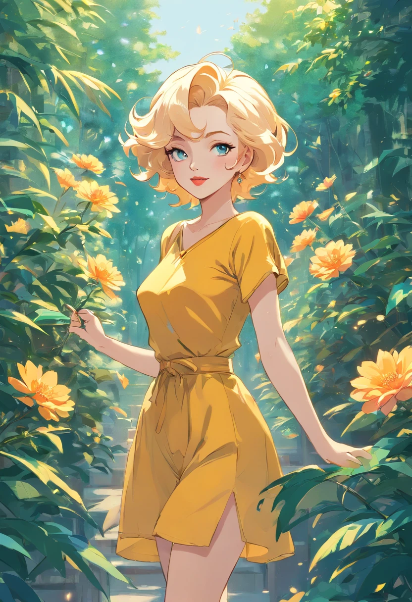 Marylin Monroe, estilo vintage , Hyperdetailed botanical liter, Desenhista de linha, digital illustation, tinta pesada, Maximalist botany, A beautiful and aesthetically pleasing illustrative masterpiece, Post-editing of Topaz AI
