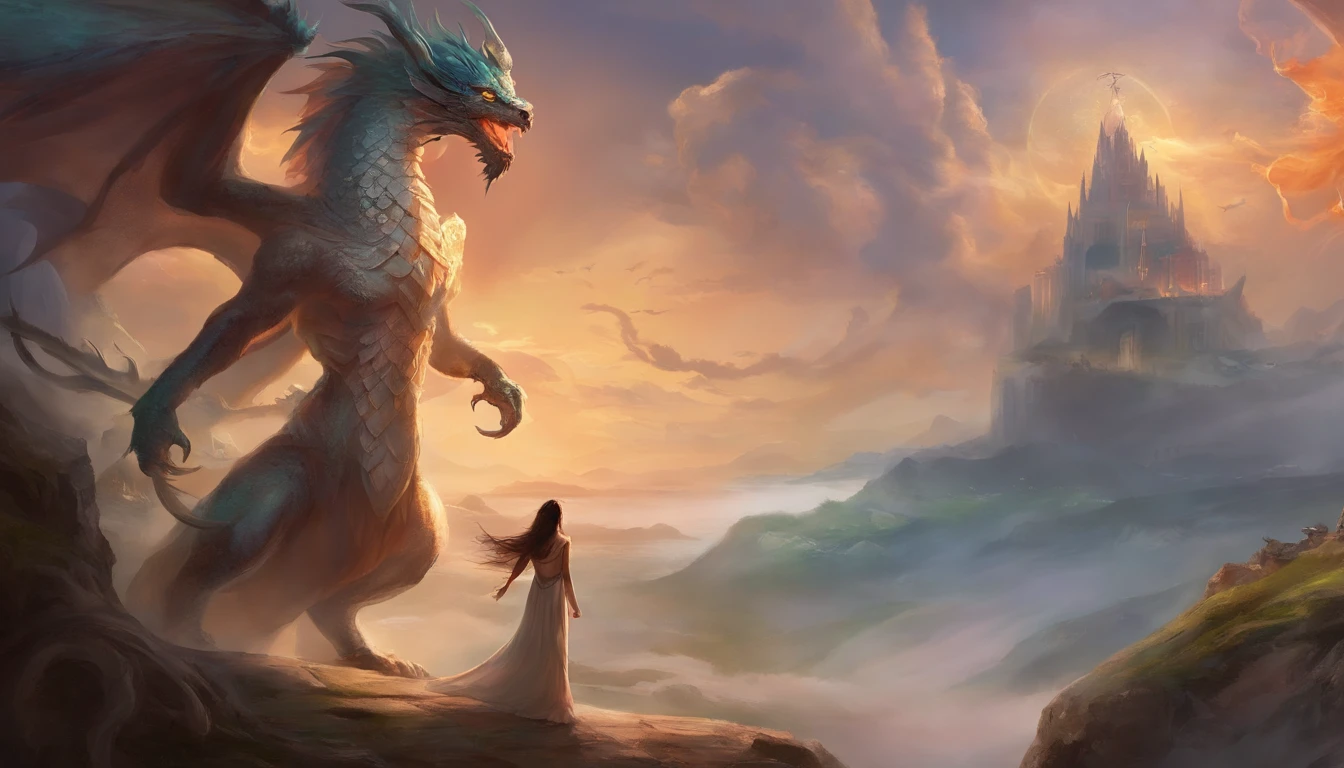 create a monster that is half woman and half dragon, symbolizing the monsters of Greek mythology, this was a champion, guard of the gates of Tartar.