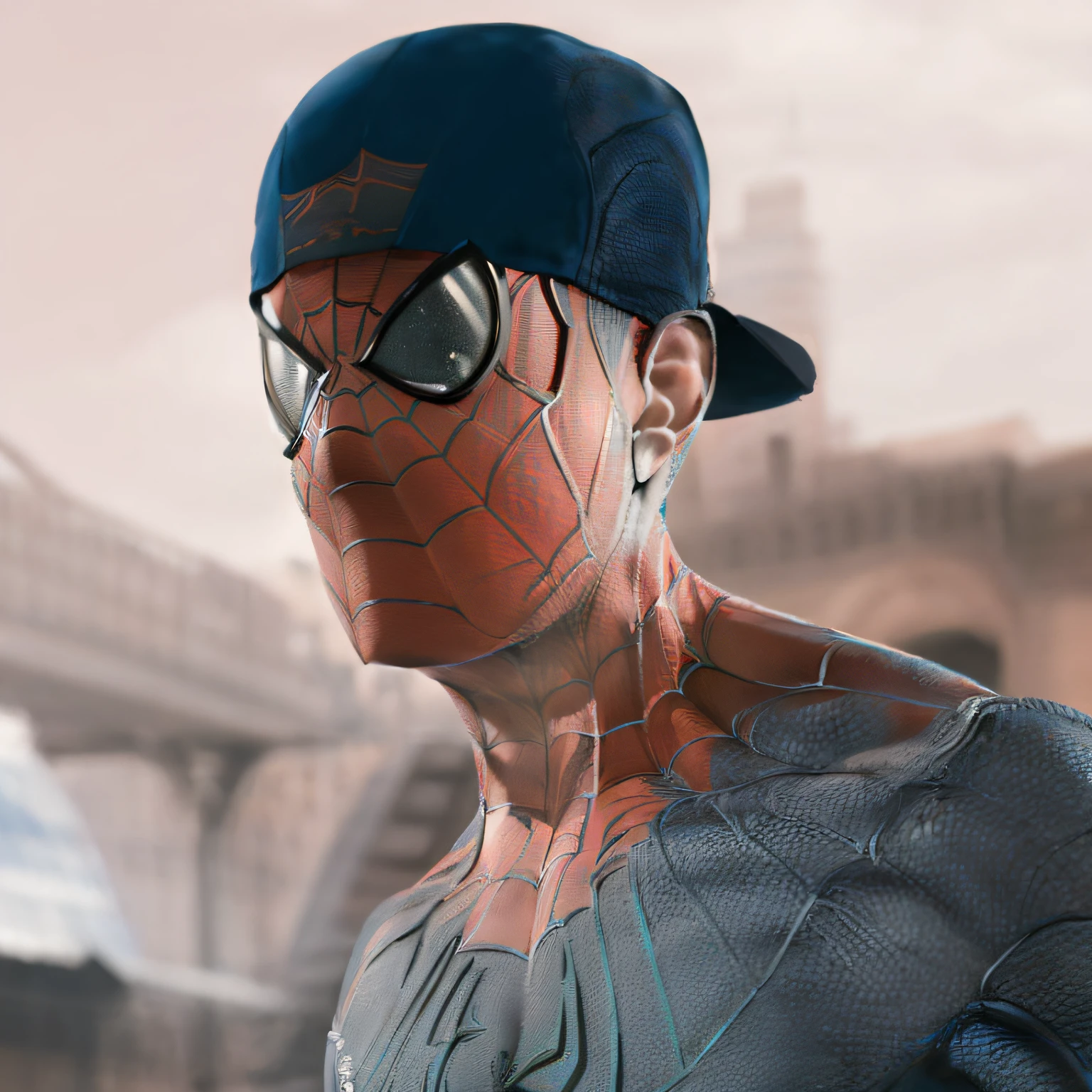 spiderman wearing cap backwards