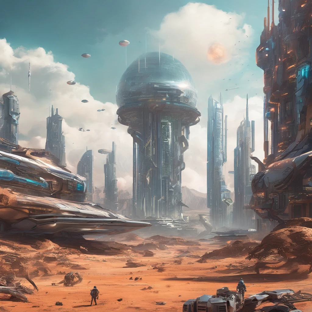 Futuristic sci-fi wasteland style city,Future wars are wasted,flame of war,karo,Wasteland,sci-fy