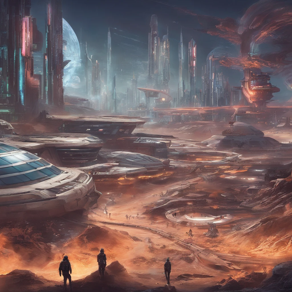 Futuristic sci-fi wasteland style city,Future wars are wasted,flame of war,karo,Wasteland,sci-fy