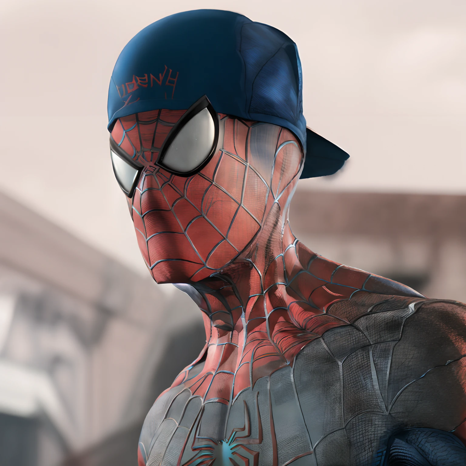 spiderman wearing cap backwards