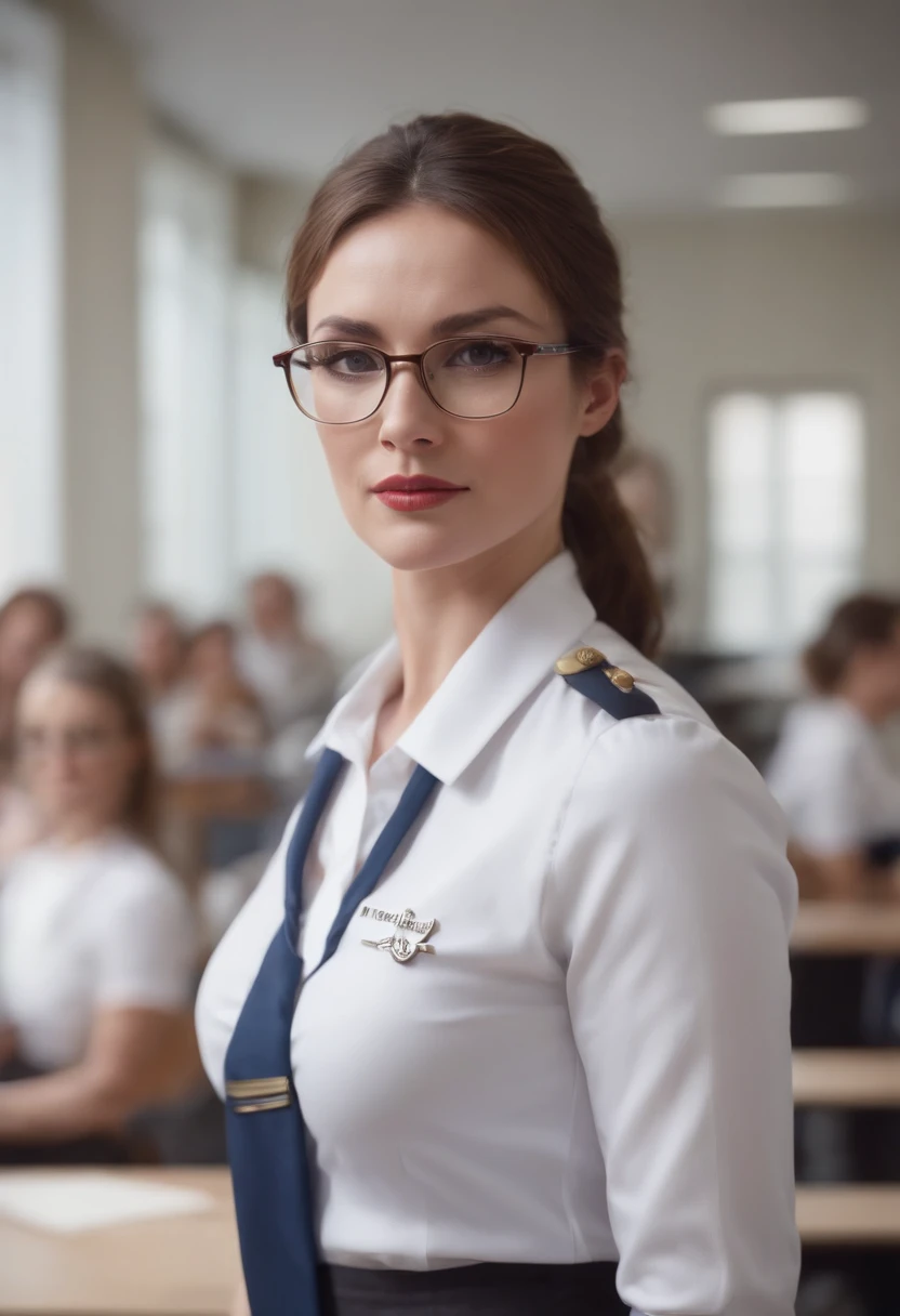 milf,teacher,high heel,ponytail,glasses,wear uniform