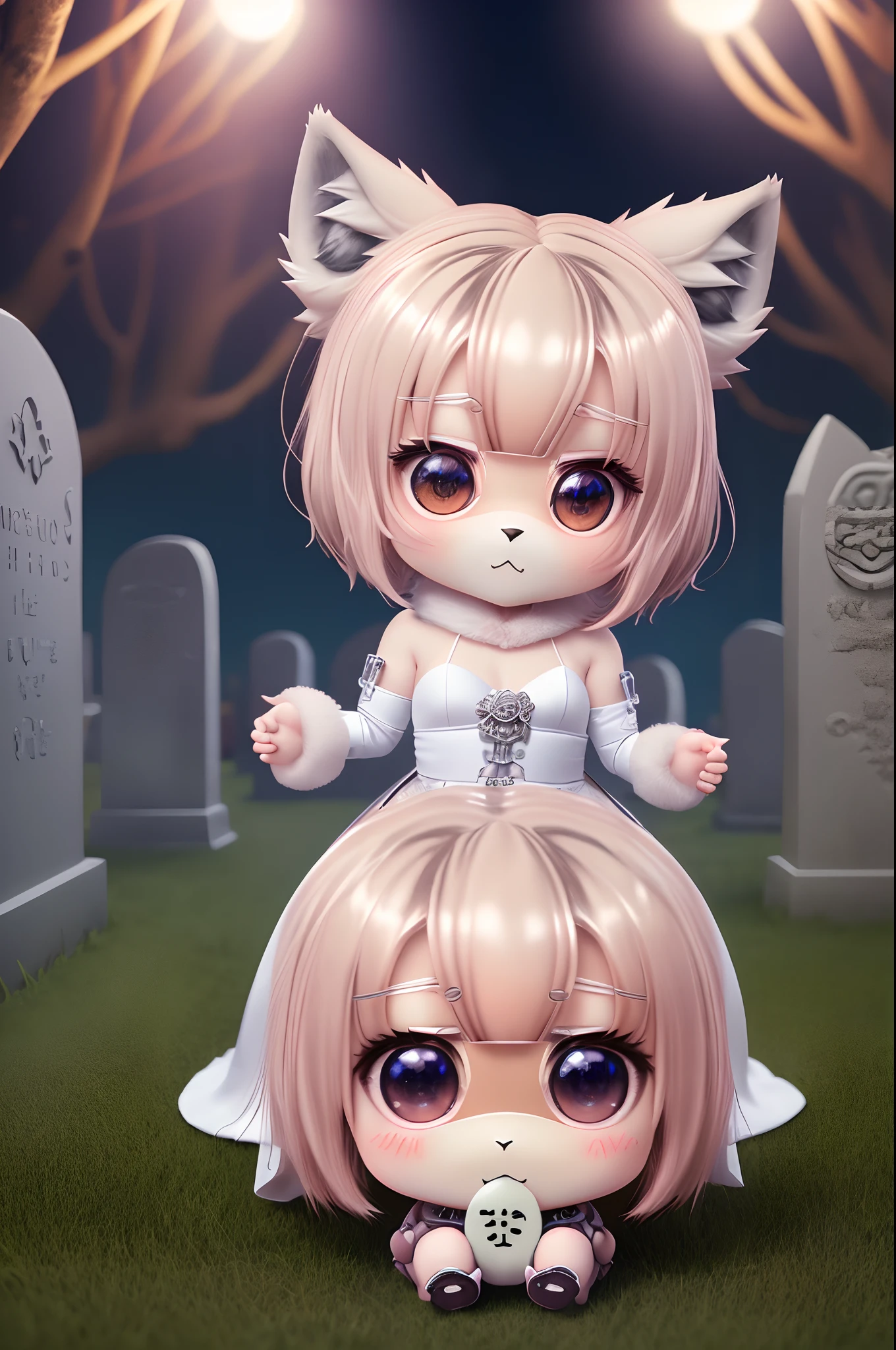 SeaArt Bot
Txt2Img
09:04:17
Cute Baby Chibi Anime,(((Chibi 3D))) (8k wallpapers with highly detailed CG units, masutepiece, Best Quality, Ultra-detailed), (The best lighting, Best Shadow), (Perfect and symmetrical surface (((Wolf Woman)), With eyes that reflect the beauty of the world), Attractive, floating, High resolution, Dynamic Angle, Dynamic Pose, graveyard background, Spooky and eerie night.weddingdress、hair bell(Chibi:1.5) Eat rice