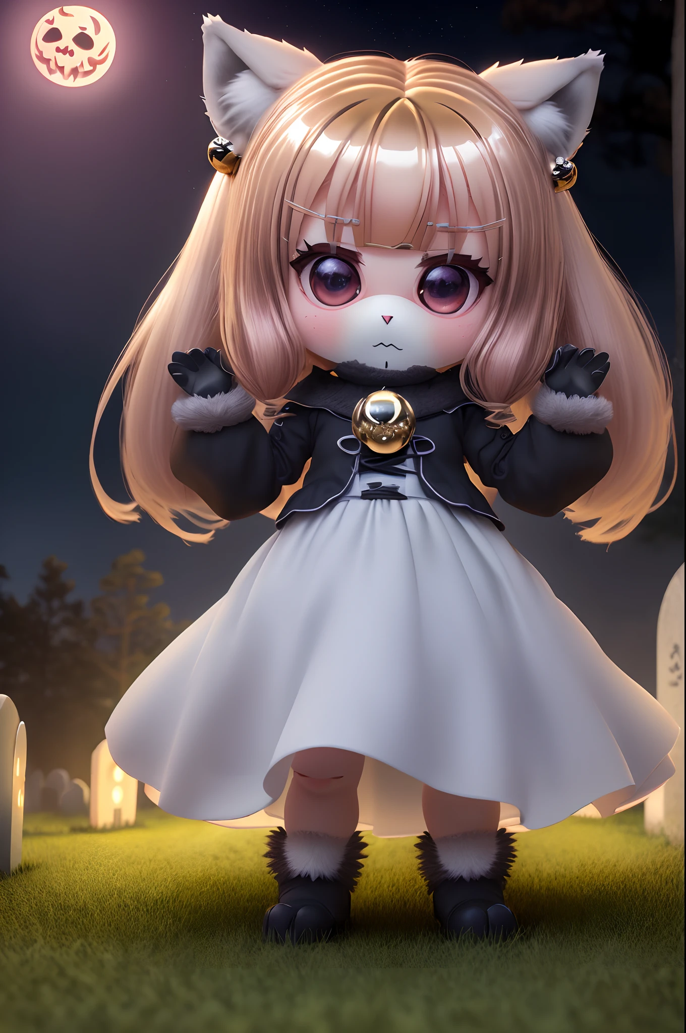 SeaArt Bot
Txt2Img
09:04:17
Cute Baby Chibi Anime,(((Chibi 3D))) (8k wallpapers with highly detailed CG units, masutepiece, Best Quality, Ultra-detailed), (The best lighting, Best Shadow), (Perfect and symmetrical surface (((Wolf Woman)), With eyes that reflect the beauty of the world), Attractive, floating, High resolution, Dynamic Angle, Dynamic Pose, graveyard background, Spooky and eerie night.weddingdress、hair bell(Chibi:1.5)　Eat rice