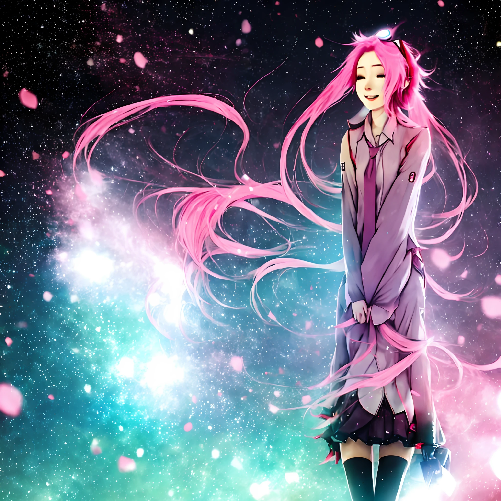 Pink-haired Hatsune Miku