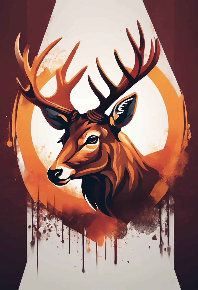 A sleek, modern deer logo rendered in vector art, with a vibrant color palette and intricate details, creating an eye-catching shape.
