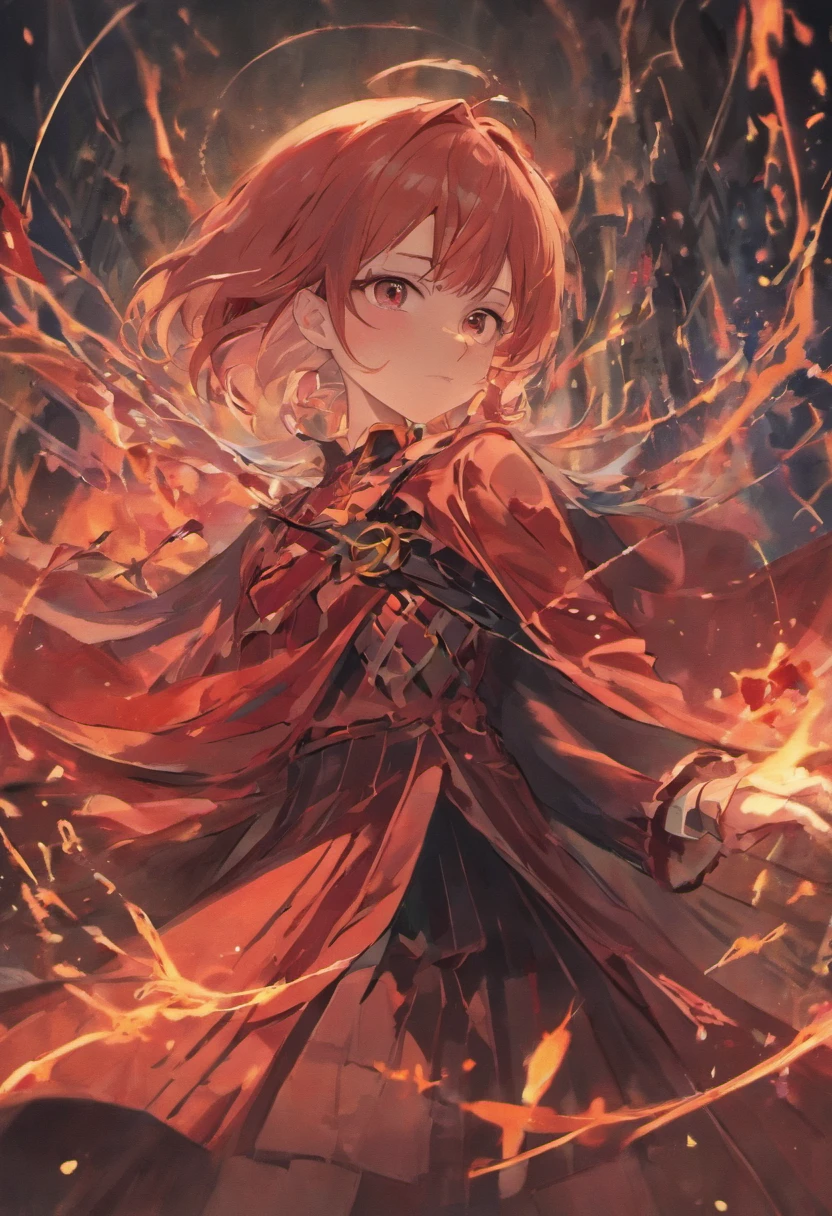 melhor qualidade, 8k, poster, Camada Light Novel, manga, 1 garota, matador de vampiros. Escrito "Dracula's Killer".