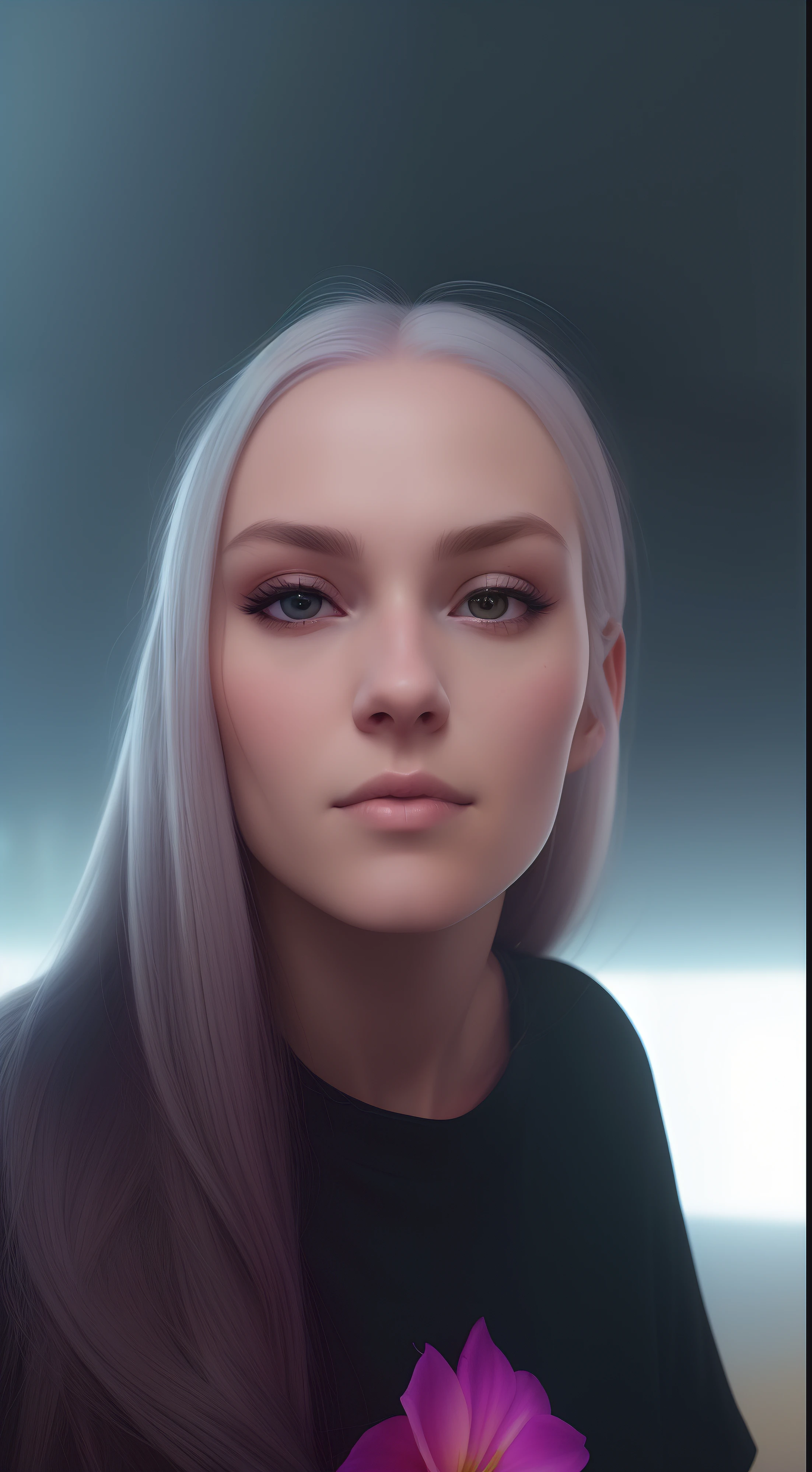 arafed woman with long hair and a black shirt looking at the camera, daniela uhlig, magdalena andersson, aleksandra waliszewska, nina tryggvadottir, full face close up portrait, full face portrait, full - face close - up portrait, headshot profile picture, perfect detailed face