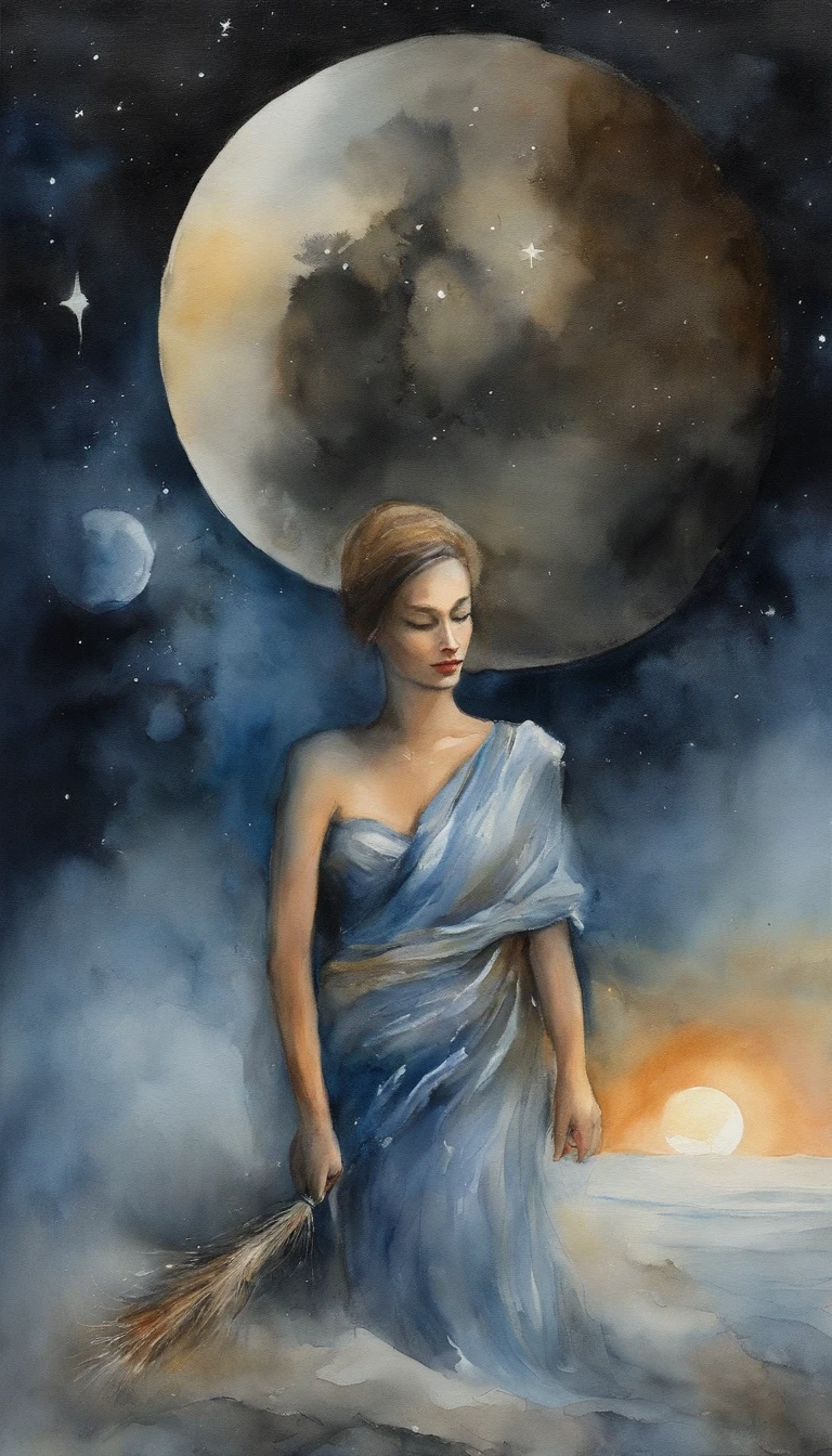 The eternal moonlight being brushed in the vast universal darkness
