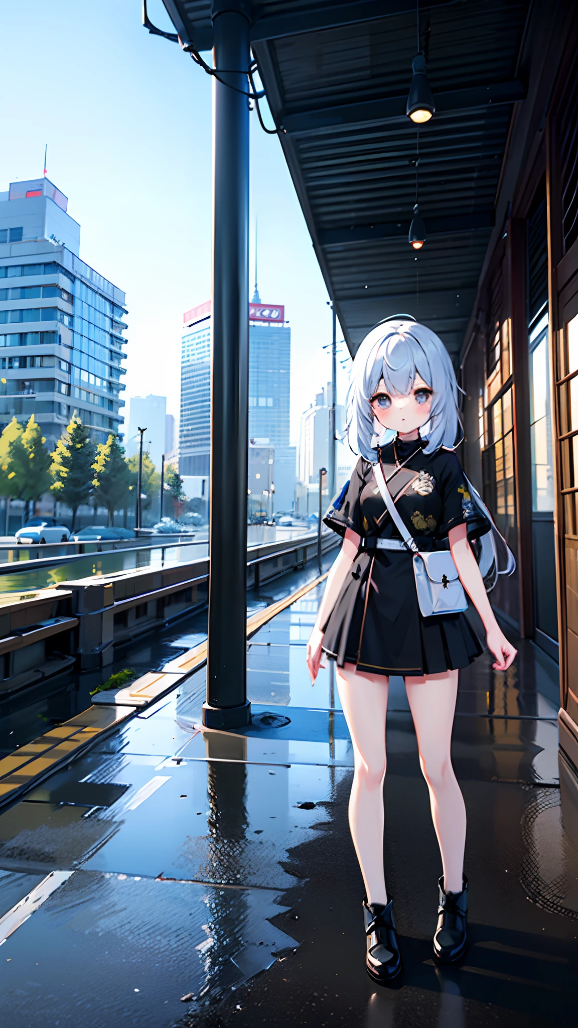 1 girl, solo, wearing modern clothes, city background,very detailed, EnvyBetterHands LoCon,hdr(HighDynamicRange),Ray traching,NVIDIA RTX,Hyper-Resolution,Unreal 5,Subsurface scattering、PBR Texture、post-proces、Anisotropy Filtering、depth of fields,