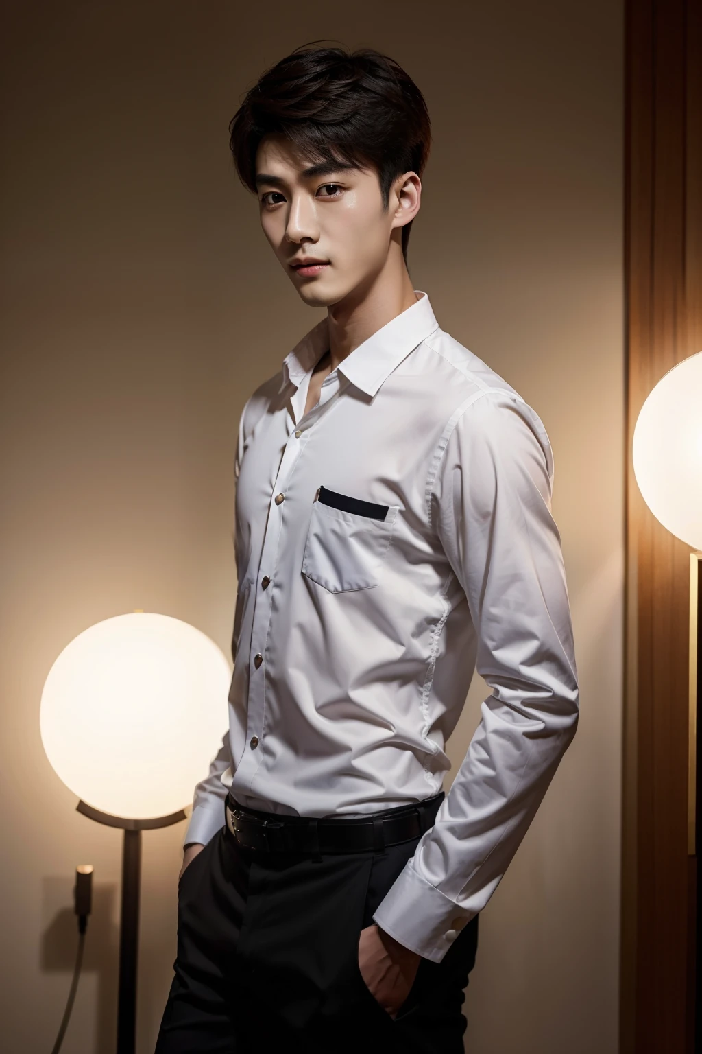 "The whole body of Xiao Zhan's performance shows his charismatic personality and charming gaze, Perfect lighting and composition,Bring out what makes him unique."