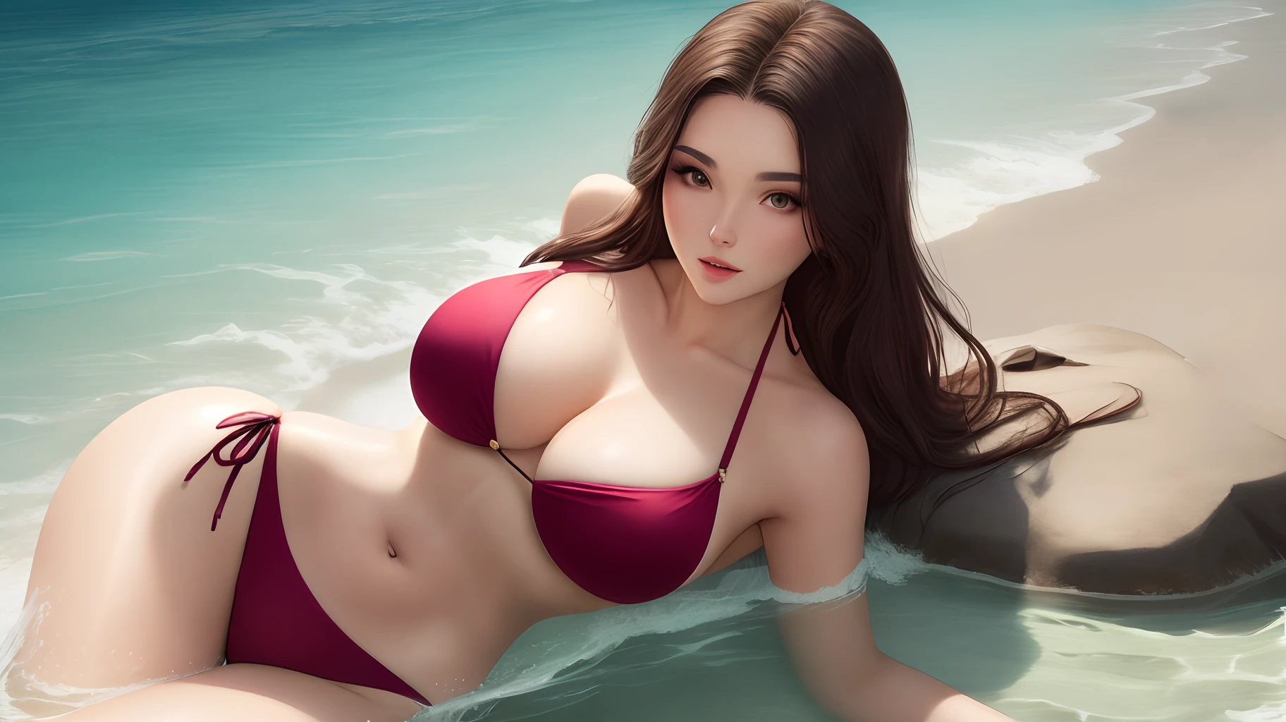 A beautiful woman in a bikini