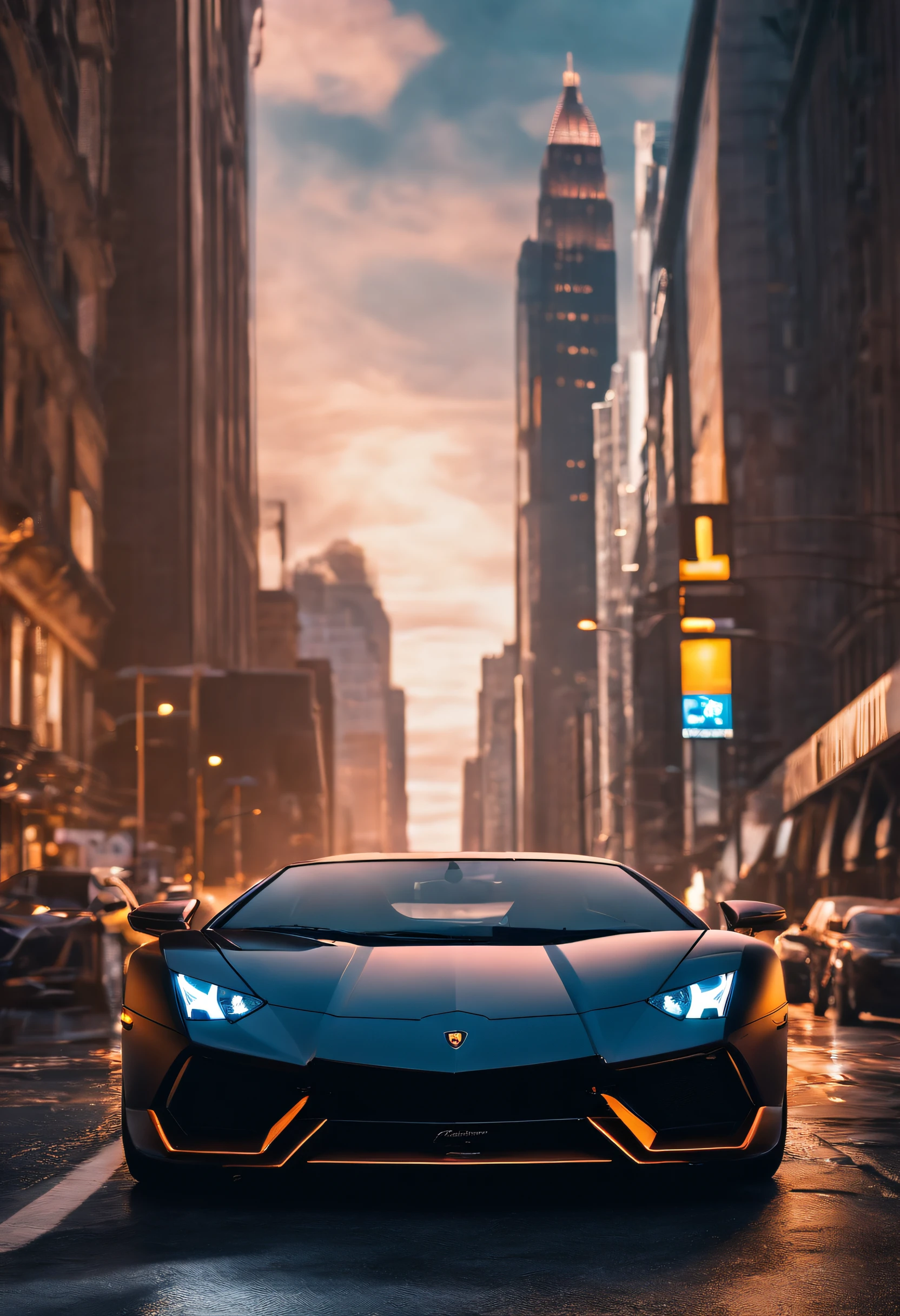 a close up of a lamborghini car parked on a city street, wallpaper mobile, cinematic poster, phone wallpaper, like matrix, motivational poster,black color lamborghini car, money raining from the sky,cinematic 4 k wallpaper, cinematic 4k wallpaper, matrix lut, poster!!!, gta v poster style, automotive photography, cinematic matte illustration, matte digital illustration, amazing wallpaper, matte painting movie poster, gta loading screen art, mobile wallpaper