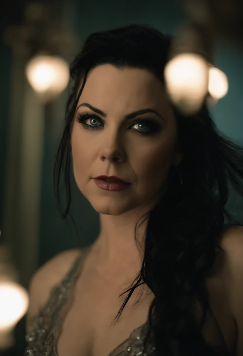 Amy Lee, Evanescence Band, no-bra, no underwear, nu, seios, corpo, sexo, mulher, em Bring me to Life Videoclip, fotorrealista, (High Definition Skin: 1.2)