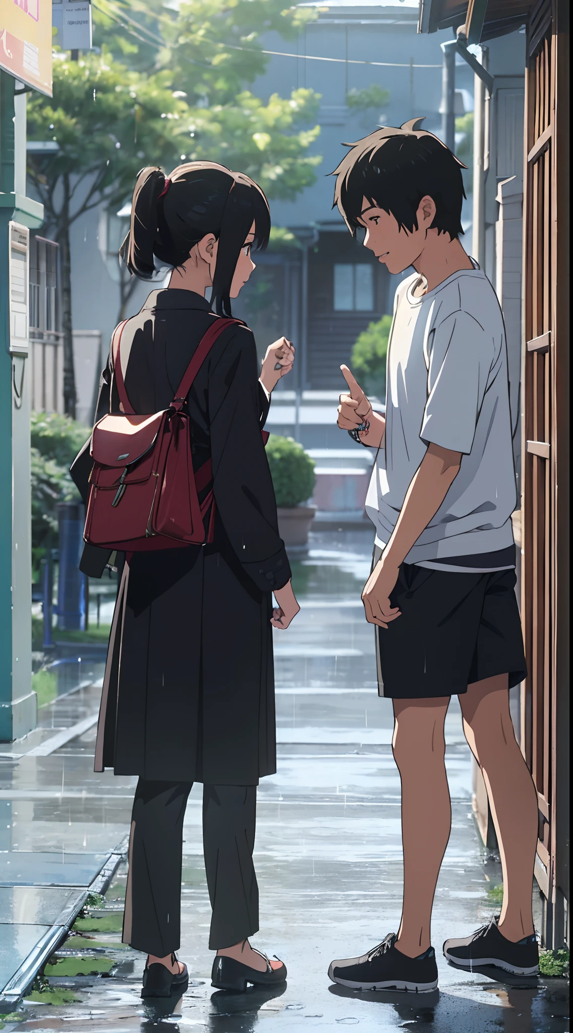 Picture Aiko and Hiroshi striking up a conversation, sharing their life stories and dreams while bonding over their mutual appreciation for rainy days.